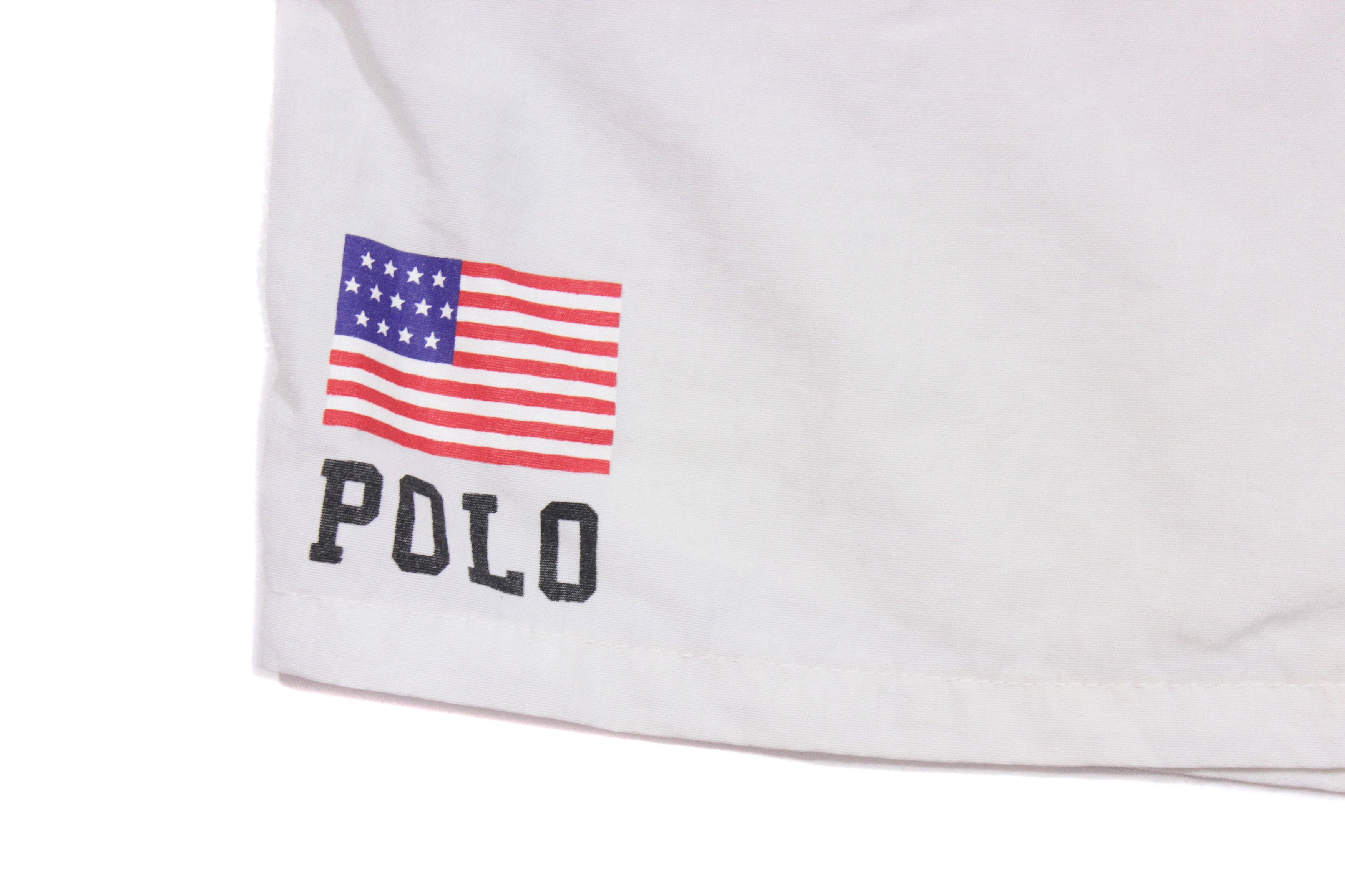 Polo Ralph Lauren 90S Iconic USA Big Logo Flag Nylon Swim Shorts Vintage Size US 34 / EU 50 - 4 Thumbnail