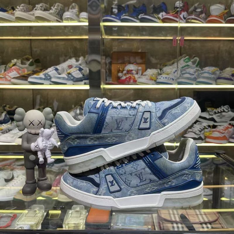 Louis Vuitton Louis Vuitton Blue Denim Low-Top Sneakers for Men -2508 Size US 8 / EU 41 - 8 Thumbnail