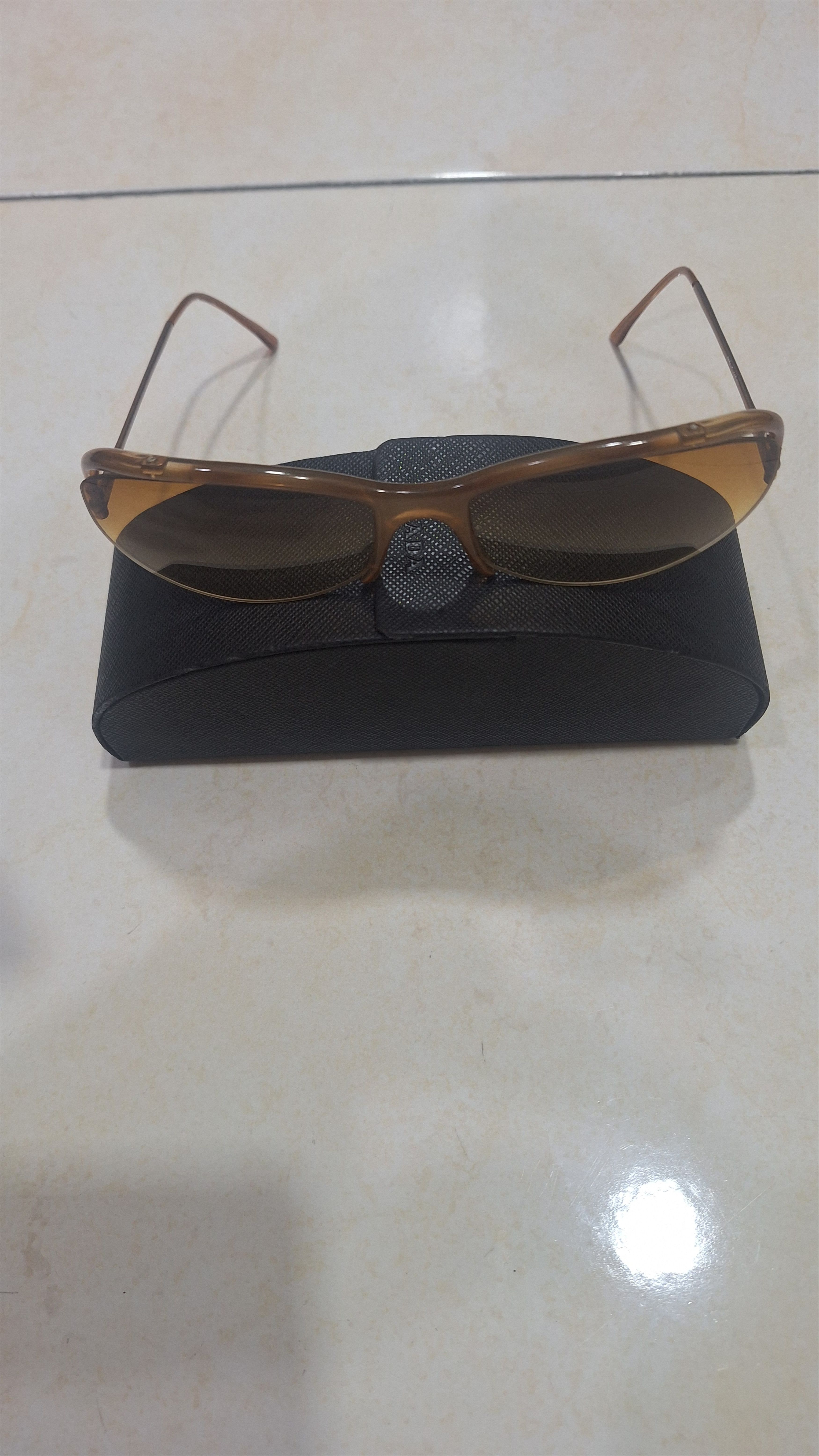 Prada 2000’s Prada SPR 13C Half Frame Tint Metallic Size ONE SIZE - 8 Thumbnail