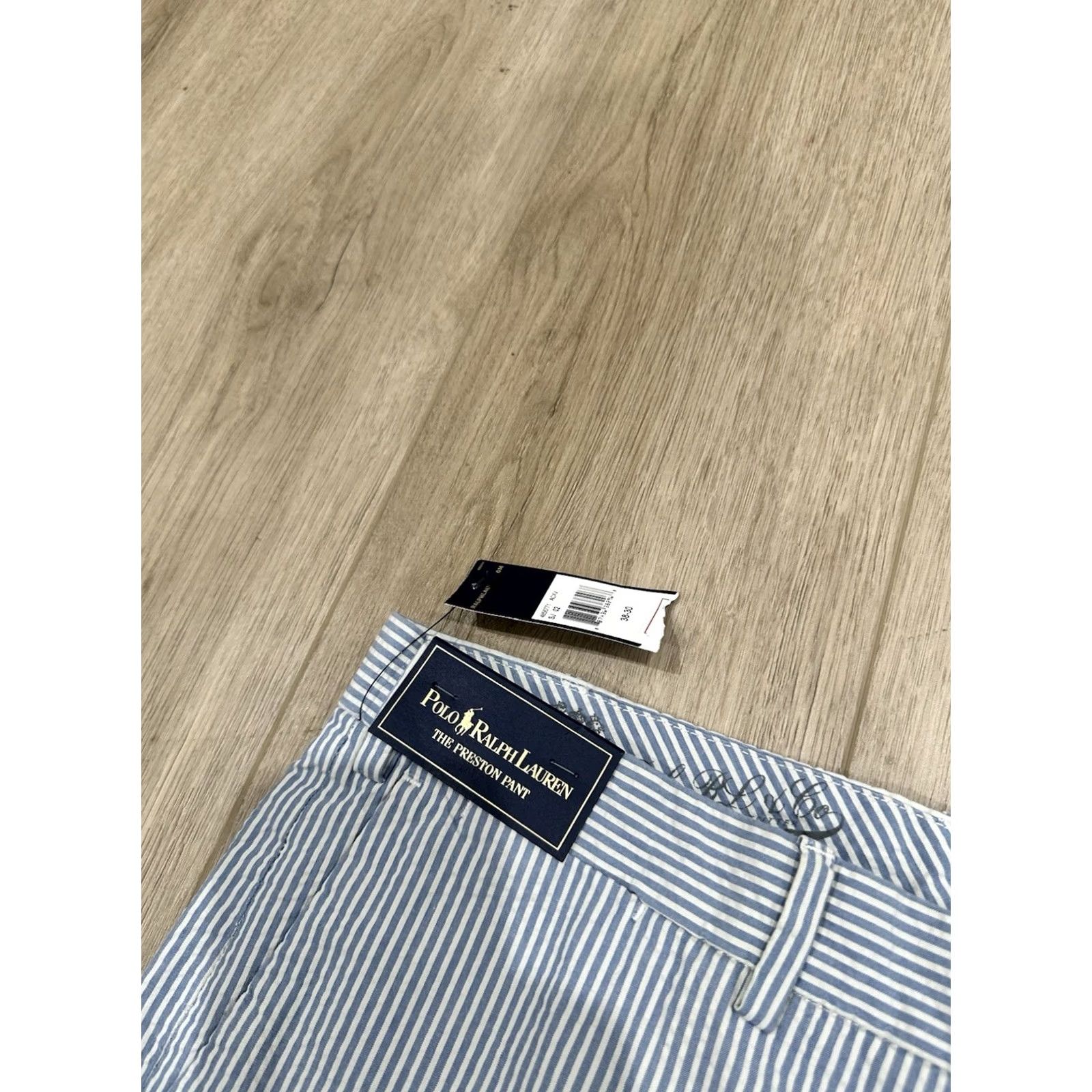 Polo Ralph Lauren NWT Polo Ralph Lauren Preston Pant Mens 38x30 Blue Striped Seersucker Shirt Pants Casual Chino Size US M / EU 48-50 / 2 - 7 Thumbnail