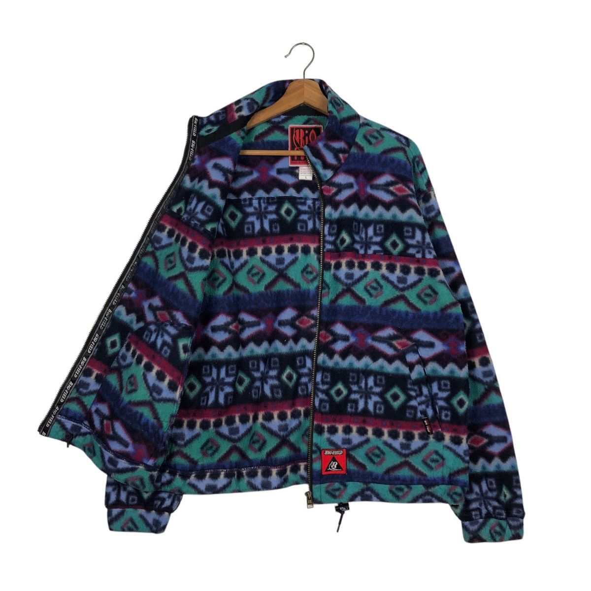 Japanese Brand 📌Vintage Navajo Fleece Half Zipper Jacket Big Field Size US L / EU 52-54 / 3 - 12 Thumbnail