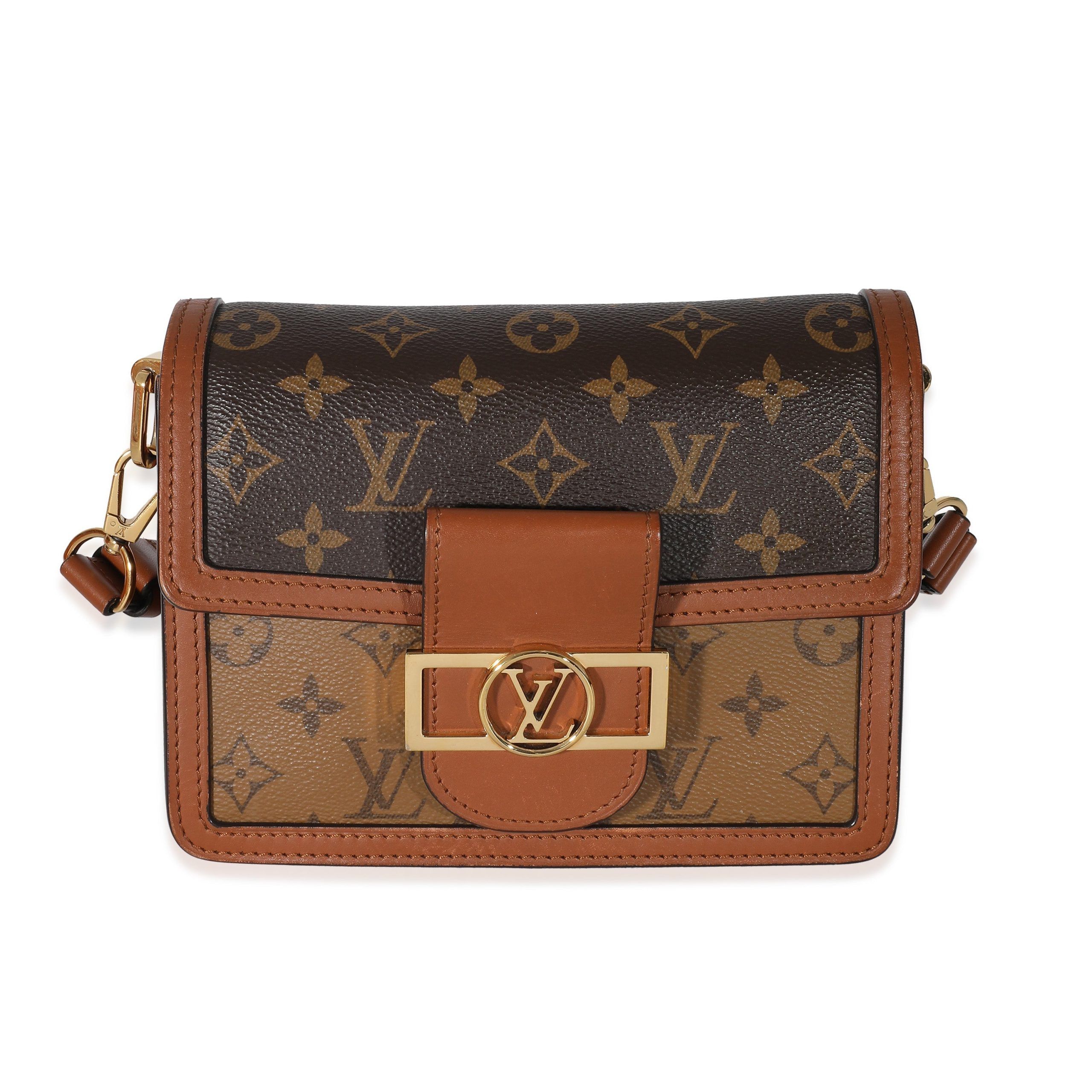 image of Louis Vuitton Reverse Monogram Canvas Mini Dauphine in Brown, Women's