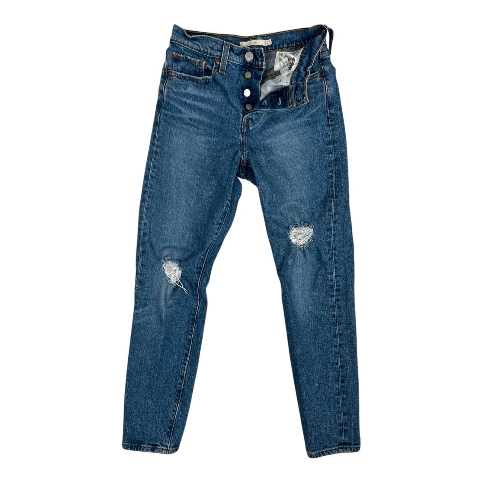 Levi's Levis Wedgie Jeans Womens 25 High Rise Straight Distressed B Size 25" / US 0 / IT 36 - 1 Thumbnail