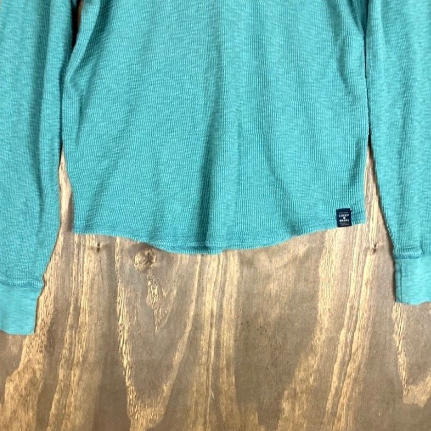 Lucky Brand Lucky Brand Sweater Mens Pullover Knitted Hoodie - Sea Pine 100% Cotton Small Green Thermal Casual Workwear Mens Size US S / EU 44-46 / 1 - 3 Thumbnail