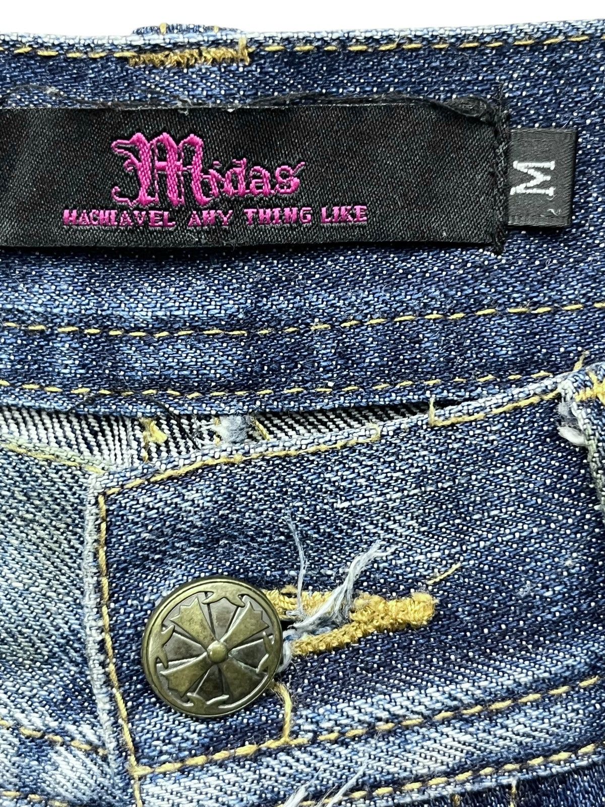 Midnight Studios Midas Machiavel Japan Distressed Flare Denim Y2K Rare Size US 29 - 9 Thumbnail