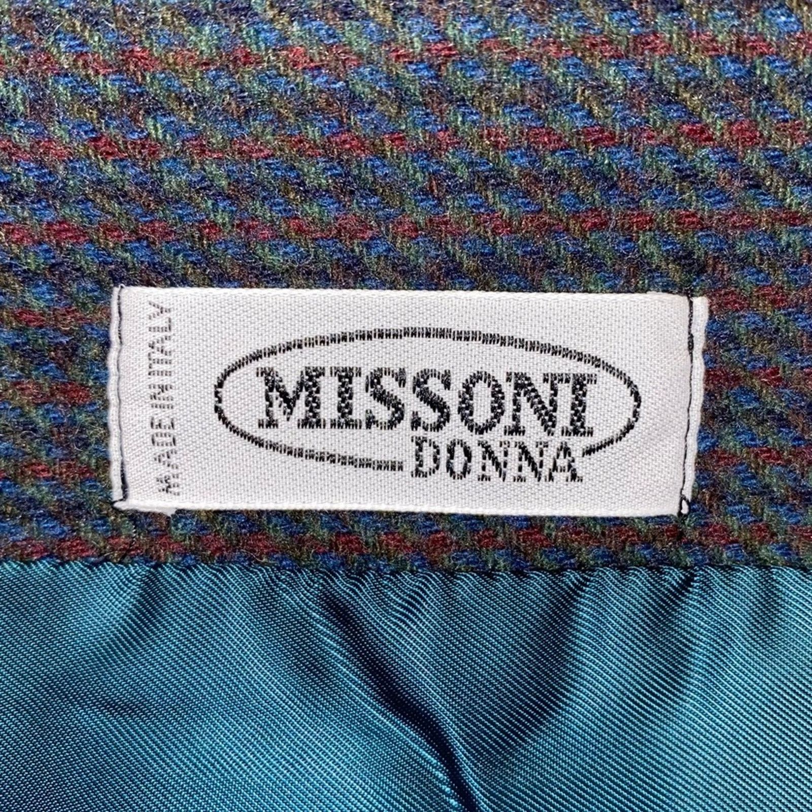 Missoni New MISSONI Italy Green + Brown Houndstooth Wool Blazer US12 Size XL / US 12-14 / IT 48-50 - 3 Thumbnail