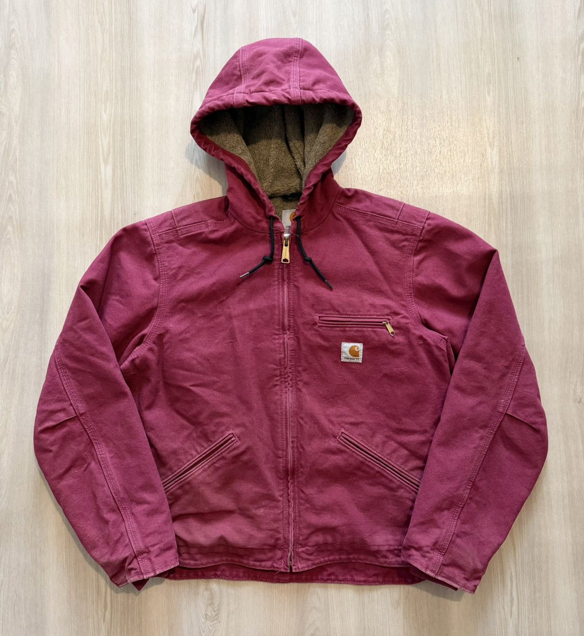 Carhartt Y2K Carhartt WJ141 RBY Sherpa Hooded Sz XS WJ141 RBY RUBY Size XS / US 0-2 / IT 36-38 - 1 Thumbnail