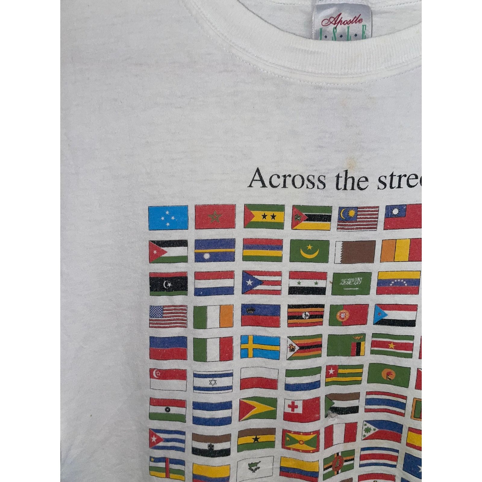 Vintage Vintage Flags Shirt Across The Street Globe Budget Tee XL Size US XL / EU 56 / 4 - 3 Thumbnail