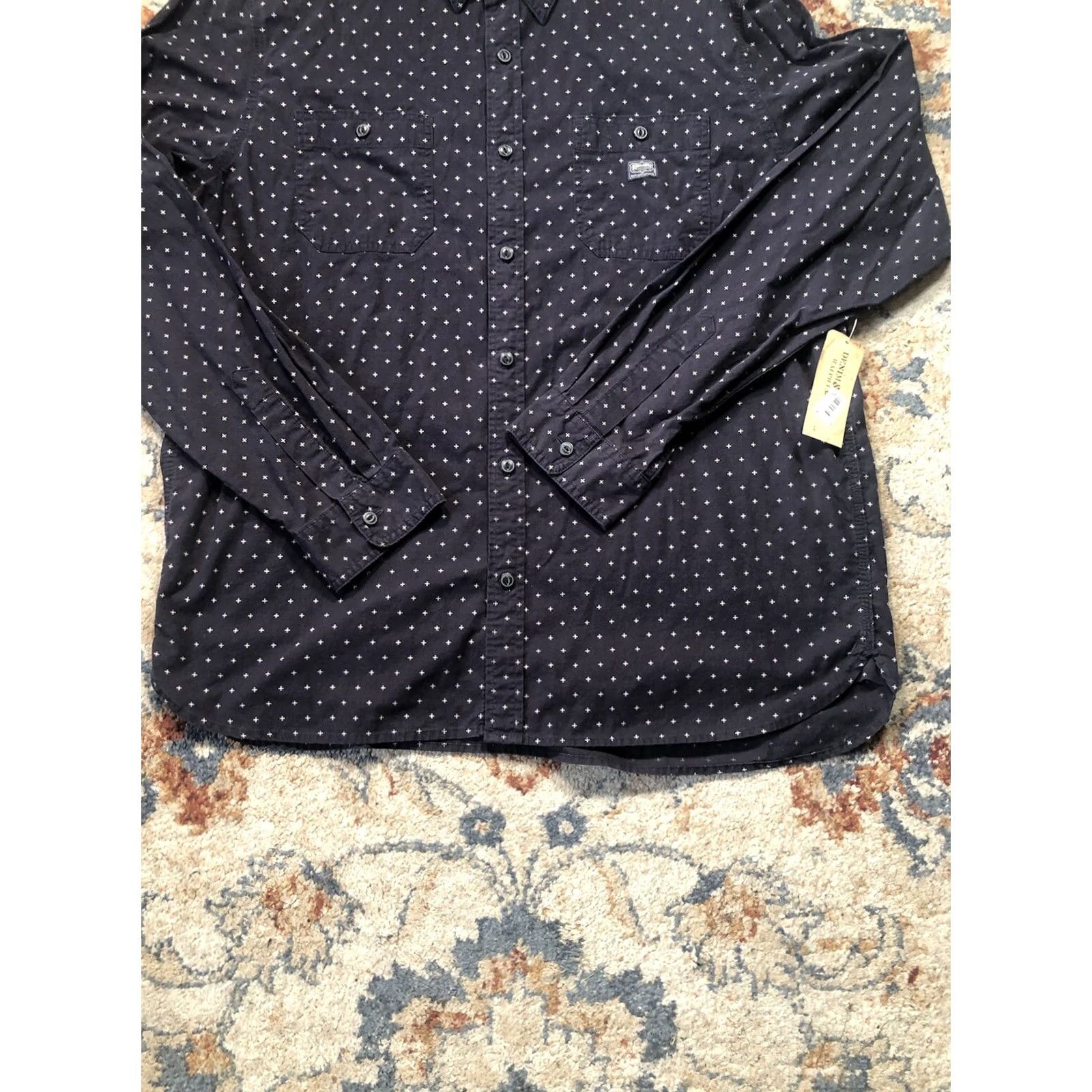 Ralph Lauren VINTAGE Denim & Supply Ralph Lauren Shirt Mens 2XL Blue Diamond Argyle Button-Up Pockets Embroidered Long Sleeve Knit Cotton Size US XXL / EU 58 / 5 - 5 Thumbnail
