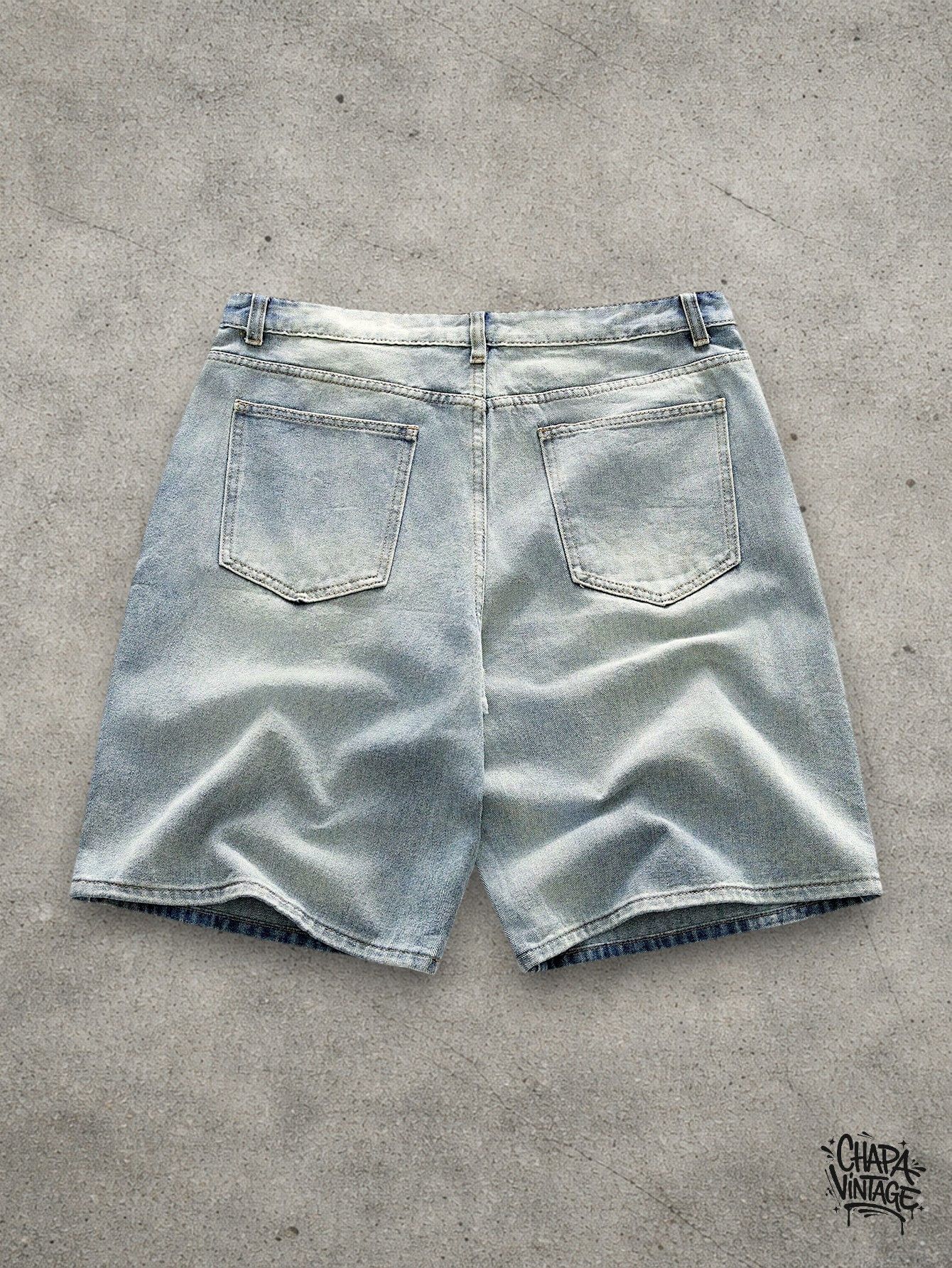 Japanese Brand Washed light denim shorts Size US 32 / EU 48 - 2 Thumbnail