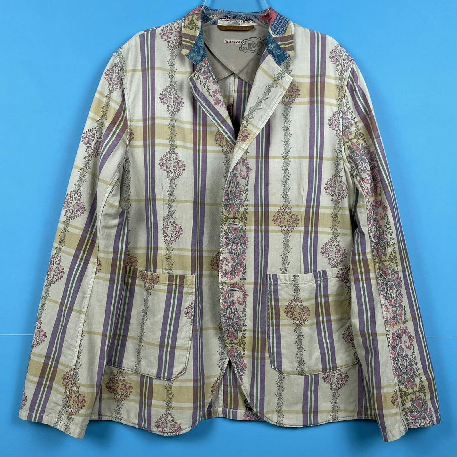 image of Kapital Paisley/boro Chore Jacket in Beige, Men's (Size Medium)