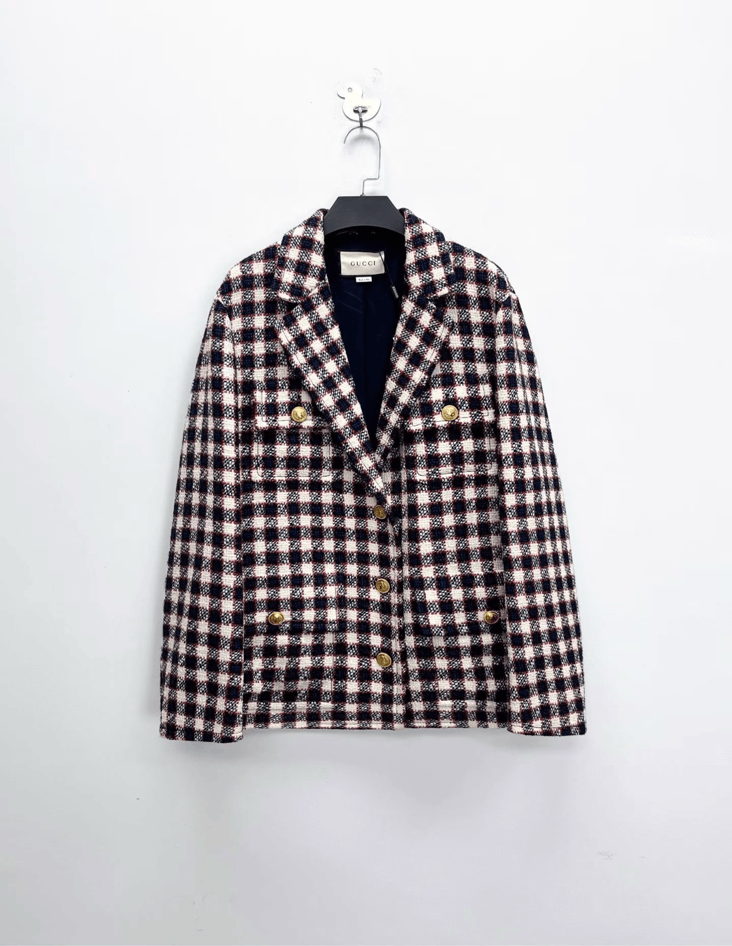 Gucci Gucci Checkered Tweed Blazer Gold Buttons Size M / US 6-8 / IT 42-44 - 1 Thumbnail