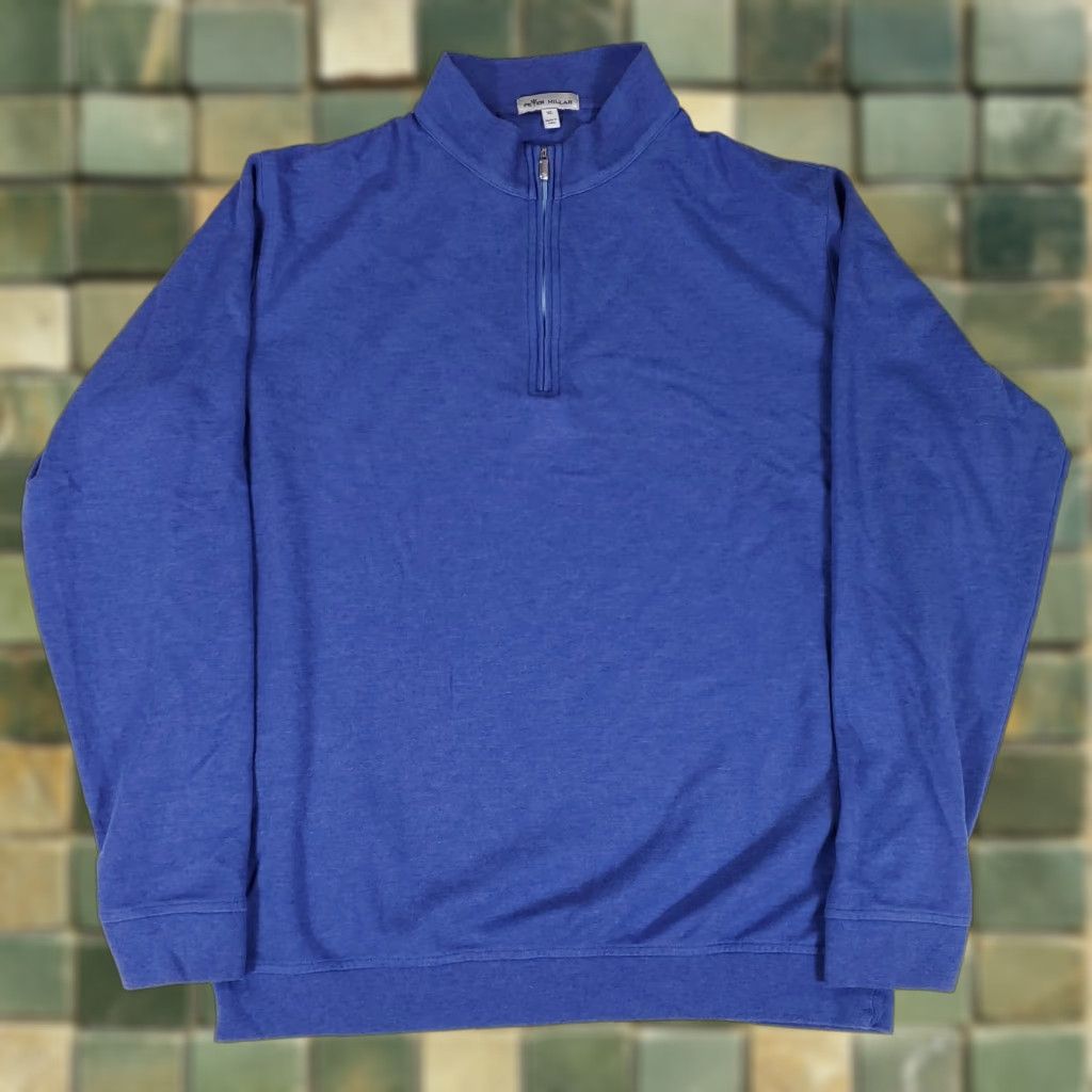 Peter Millar Peter Millar Crown Comfort Blue Quarter Zip Cotton Modal Polyester Mens XL Size US XL / EU 56 / 4 - 1 Thumbnail