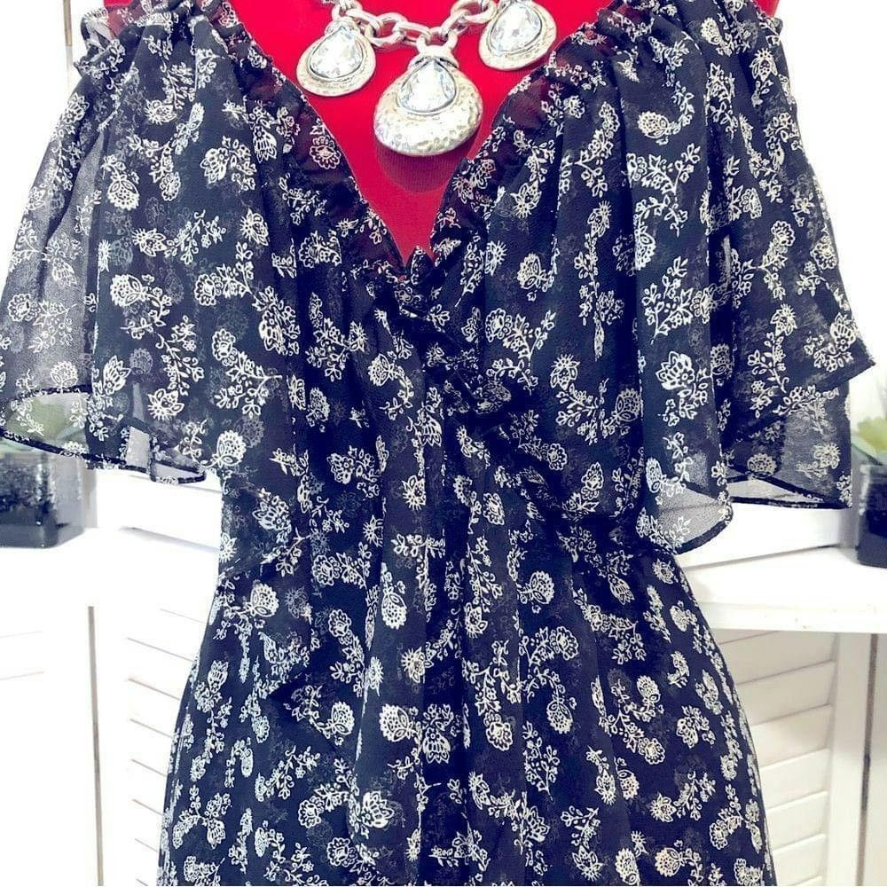 MISA Los Angeles NWOT Misa Los Angeles ruffled Talya black floral dress Sz XS Size XS / US 0-2 / IT 36-38 - 6 Thumbnail