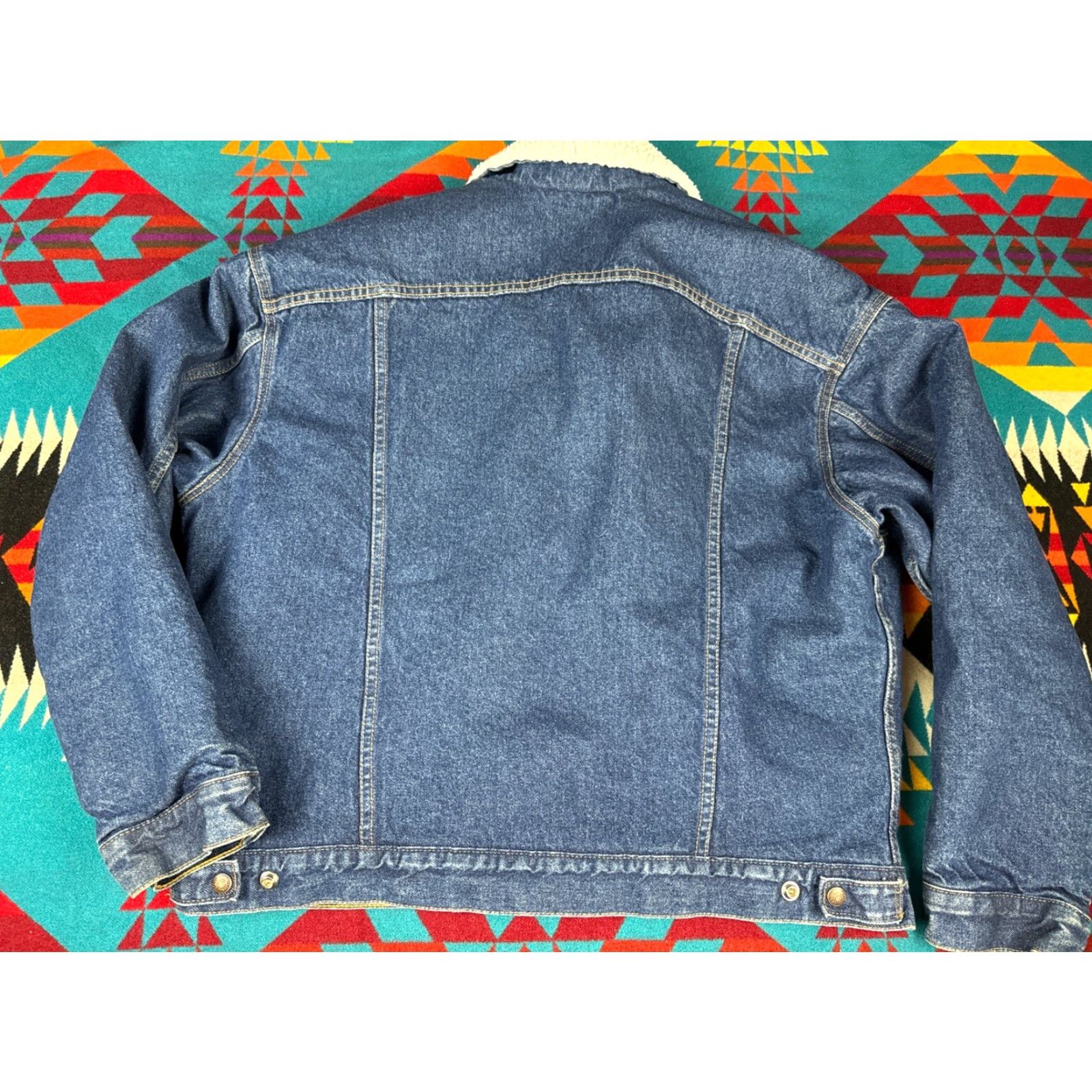Levi's VINTAGE Levi’s Indigo Denim Sherpa Jean Jacket Men’s XL Dark Blue USA Bomber Jacket Mens Sz XL Blue Denim Size US 36 / EU 52 - 3 Thumbnail