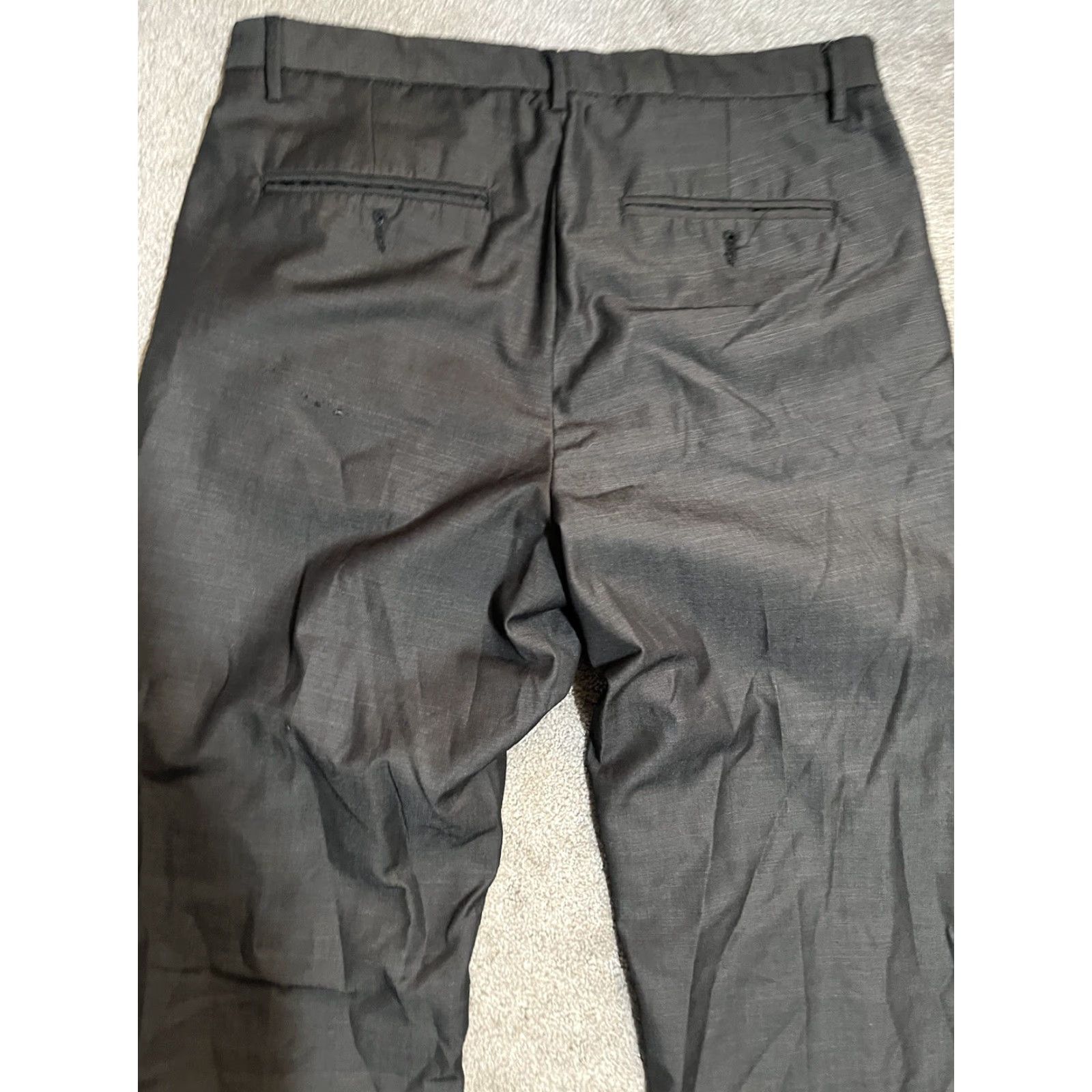 Calvin Klein Calvin Klein Mens Dress Pants Gray Flat Front 32x29 Polyester Blend Straight Leg Slacks Size US 32 / EU 48 - 4 Thumbnail