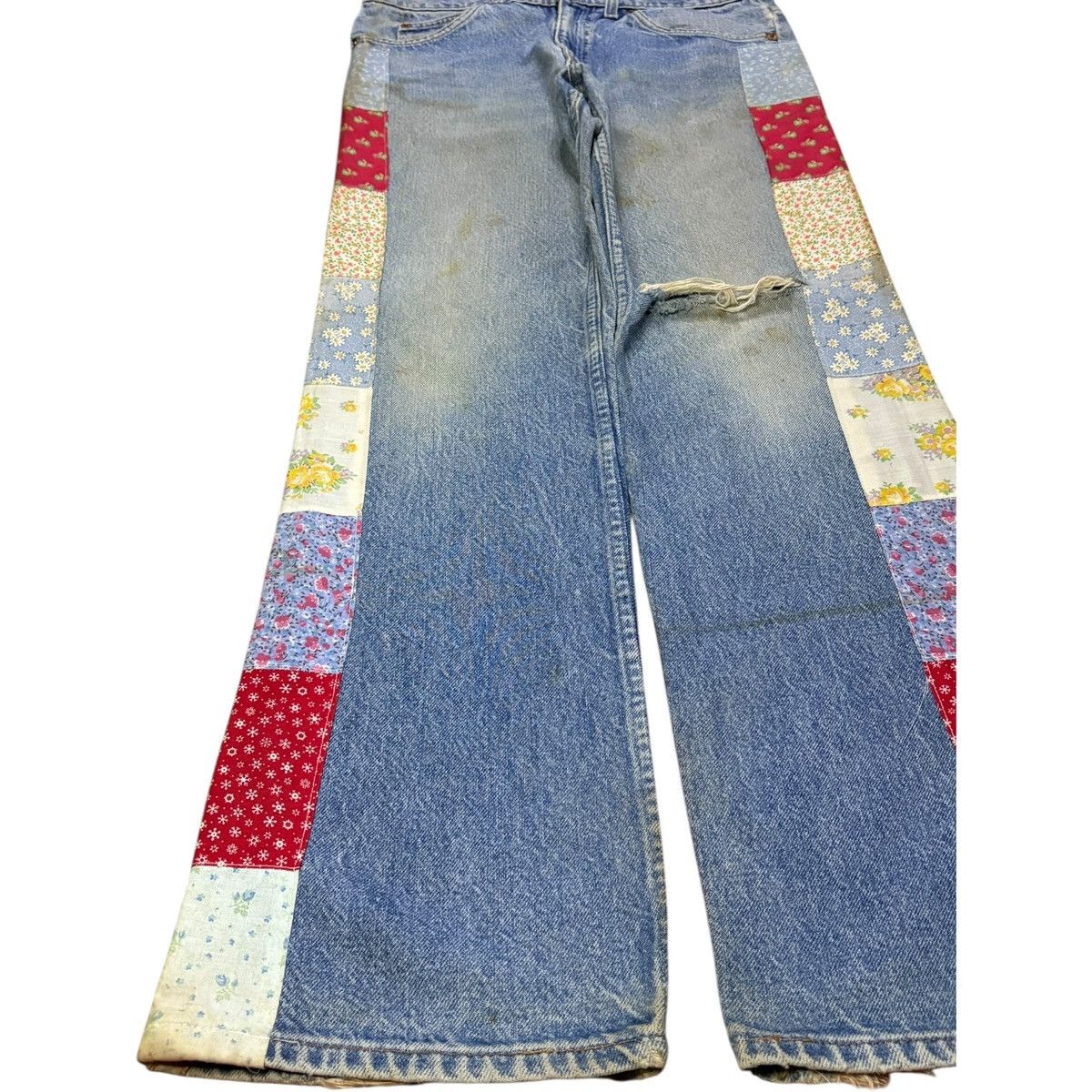 LVC × Levi's × Levi's Vintage Clothing Vintage 90s Levis Orange Tab Mud Wash Distress Flare Jeans Size US 32 / EU 48 - 6 Thumbnail