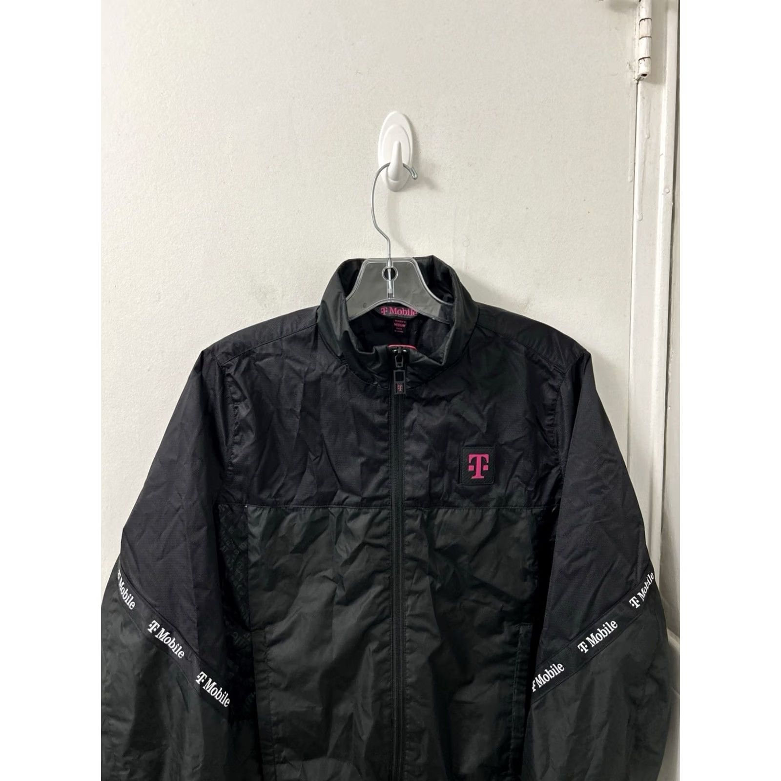 Vintage T-Mobile Employee Jacket Womens Medium Black Magenta Full Zip Workwear Jacket Size M / US 6-8 / IT 42-44 - 2 Thumbnail