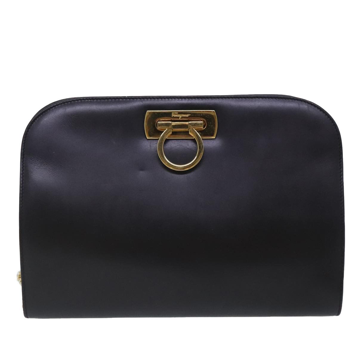 Salvatore Ferragamo Gancini Brown Leather Shoulder Bag (Pre-Owned) Size ONE SIZE - 1 Thumbnail