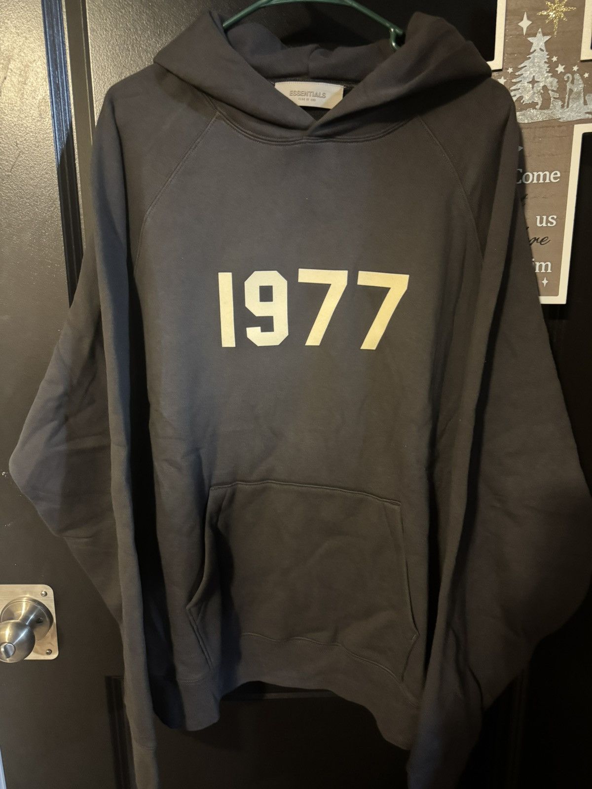 Essentials × Fear of God Essential 1977 iron hoodie | Grailed