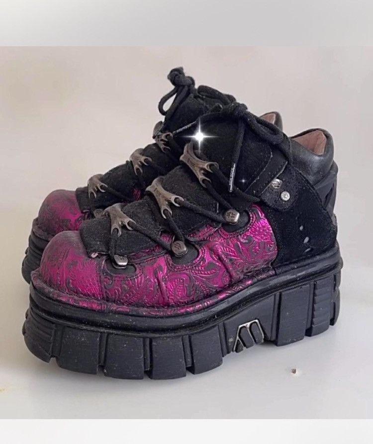 New Rock Pink black new rock shoes Size US 7 / IT 37 - 6 Thumbnail