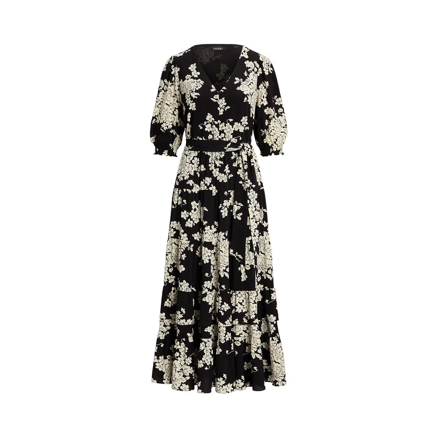 Lauren Ralph Lauren o1g2r1mq0825 Jehonathon Dress in Black/Cream Size XS / US 0-2 / IT 36-38 - 1 Thumbnail