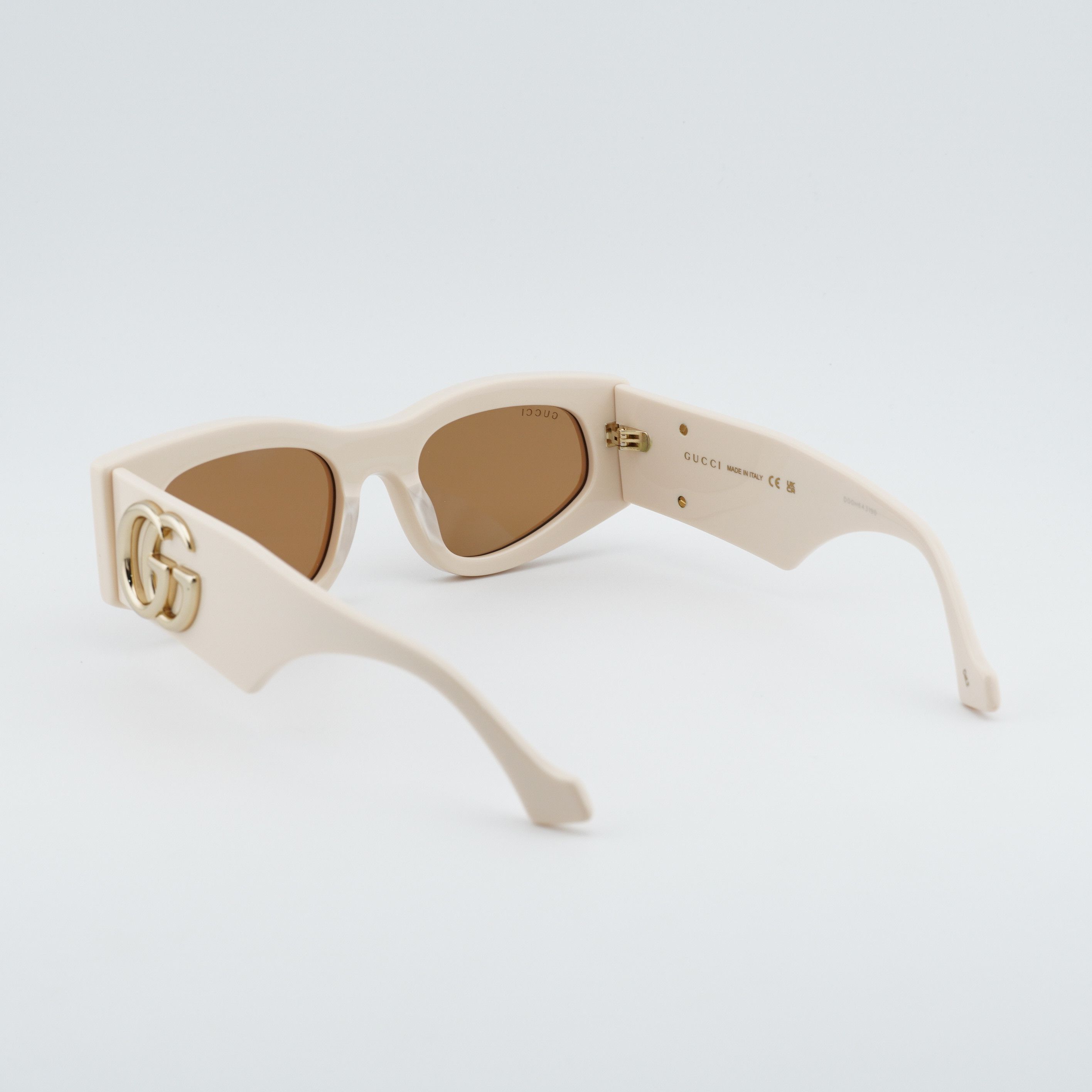 Gucci Gucci GG1754S 003 Women Sunglasses Beige Rectangle Frame Size ONE SIZE - 3 Thumbnail