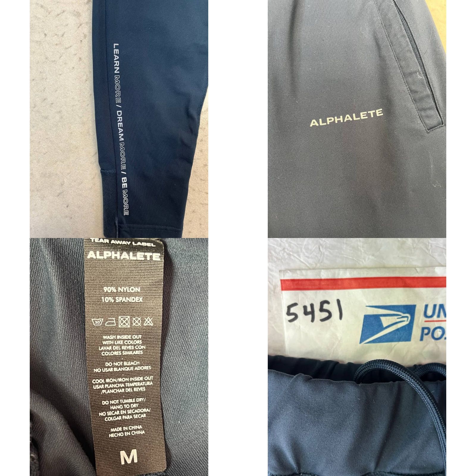 Vintage Alphalete Pants Mens Medium Blue Tech Joggers Performance Work Out Slash Pocket Tapered Regular Knit Polyester Exam: No extra text, just title. Size US 31 - 8 Thumbnail