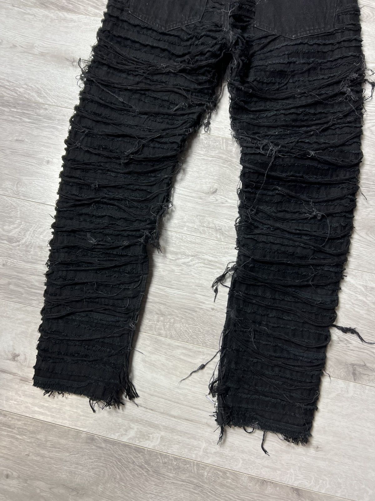 Japanese Brand Supermade Destroyed AMIRI Style Distressed Zipper Jeans Size US 30 / EU 46 - 9 Thumbnail