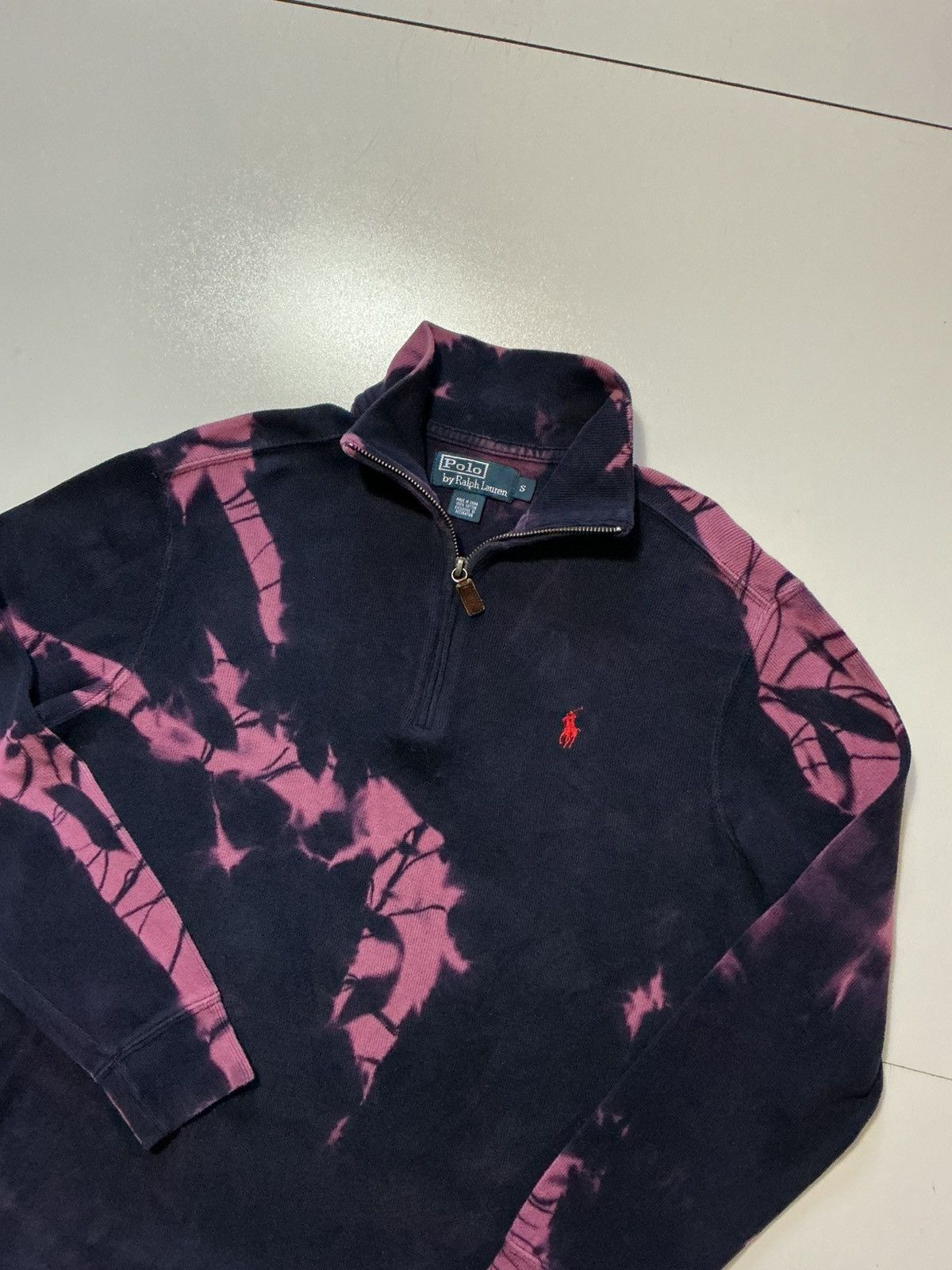 Polo Ralph Lauren VTG Polo Ralph Lauren Pony Logo Bleach Dyed 1/4 Zip Sweater Size US S / EU 44-46 / 1 - 3 Thumbnail