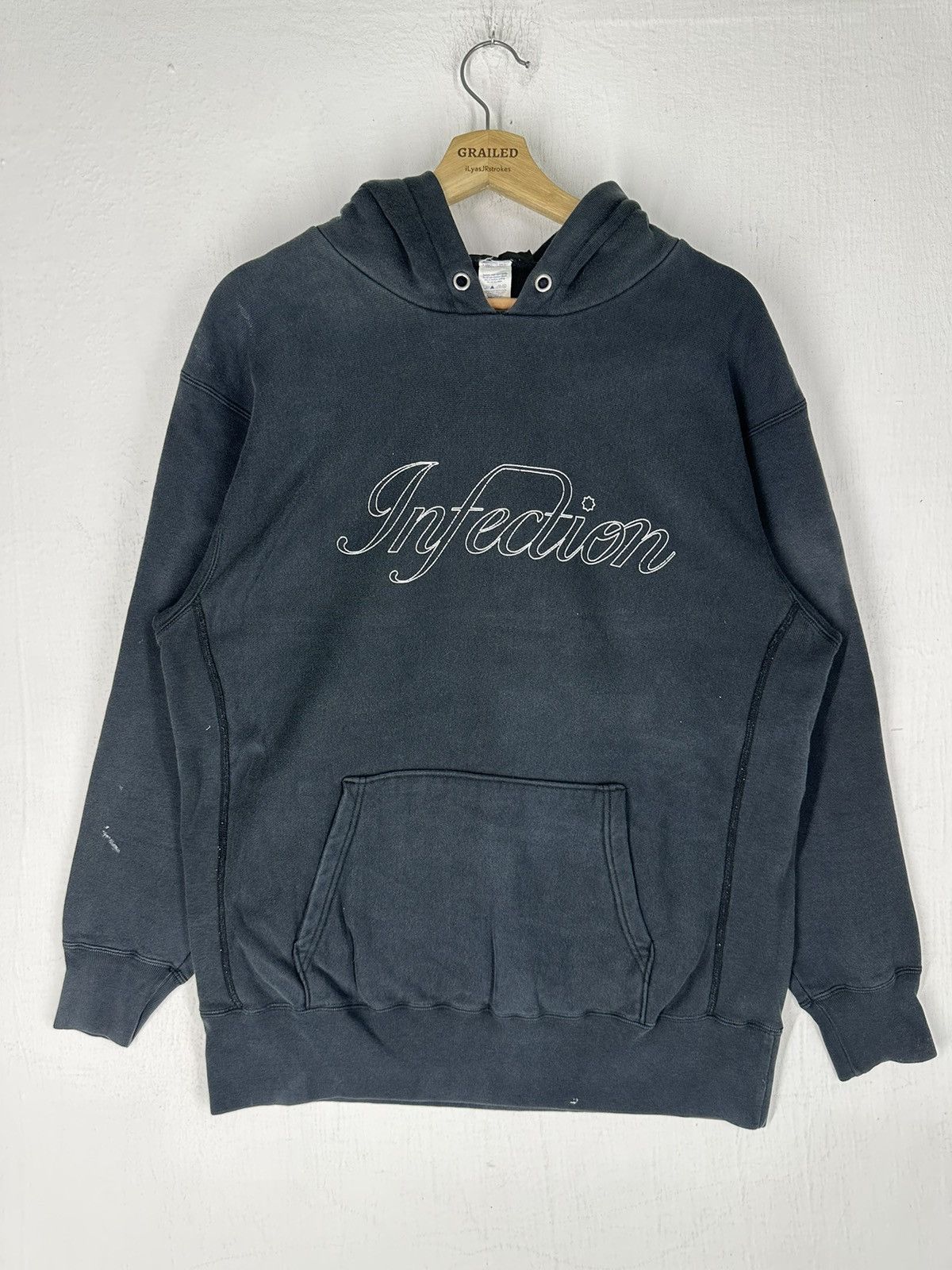 If Six Was Nine × Vintage Vtg Infection SpellOut Logo Hoodie Sweatshirt Size US XL / EU 56 / 4 - 5 Thumbnail