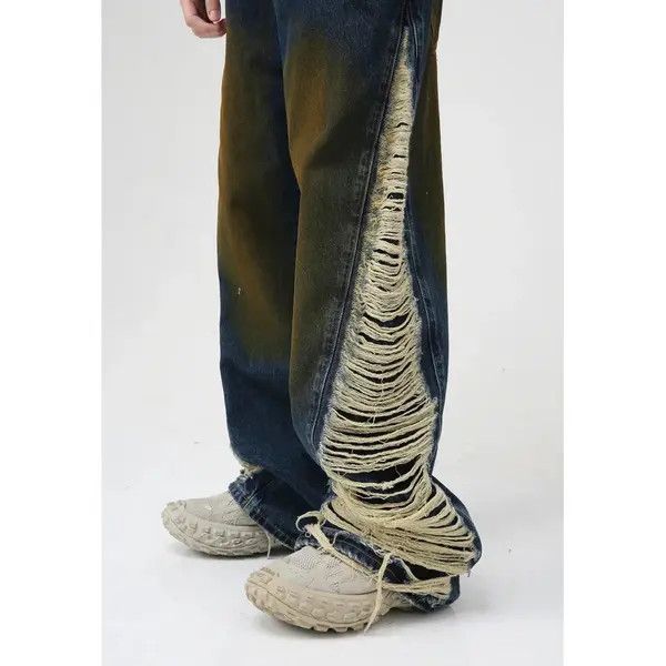 Japanese Brand Shizuku x Kato Retro punk distressed denim jeans pants Size US 32 / EU 48 - 1 Thumbnail
