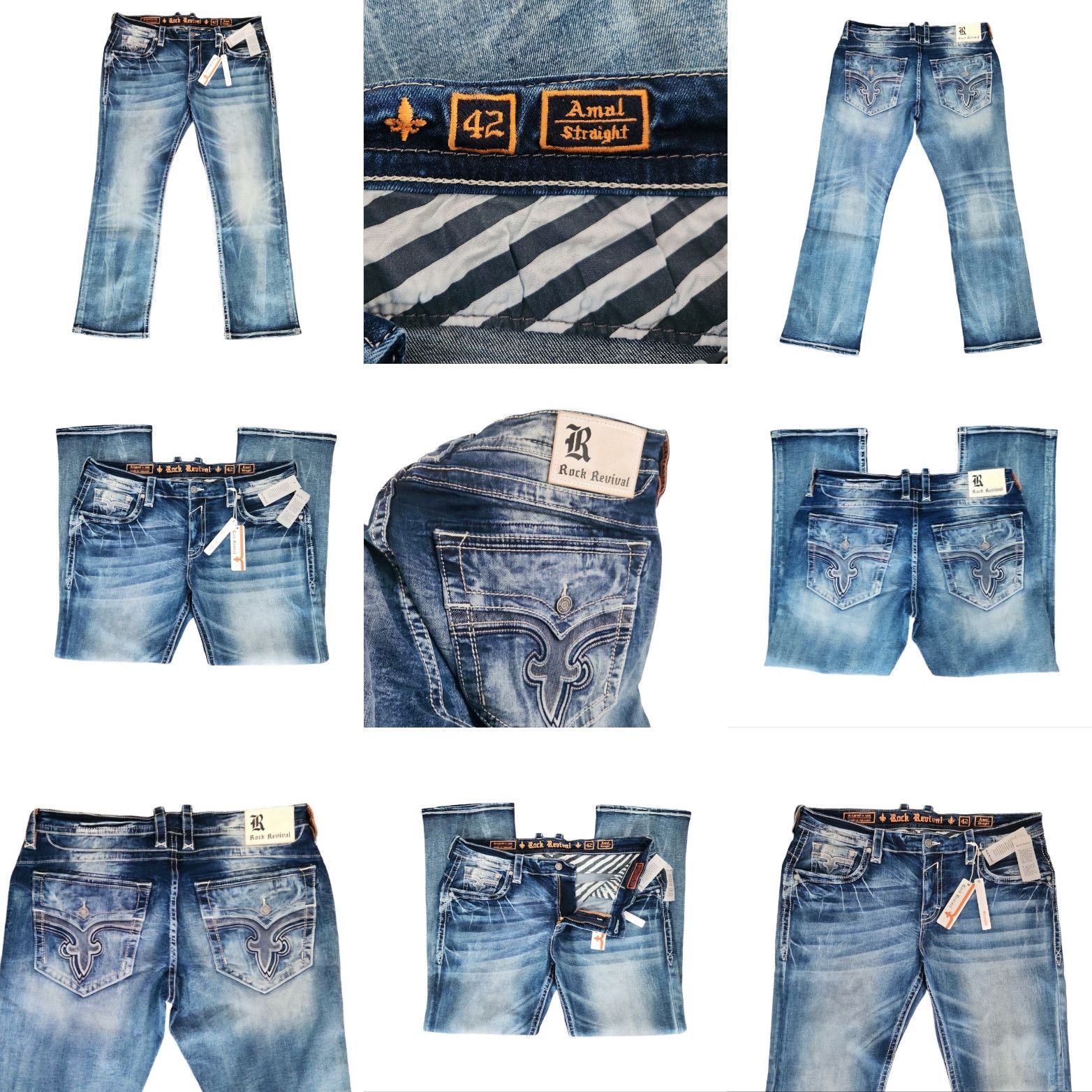 Rock Revival Rock Revival Amal Straight jeans Stretch Dark Wash $220 42 Size US 42 / EU 58 - 6 Thumbnail