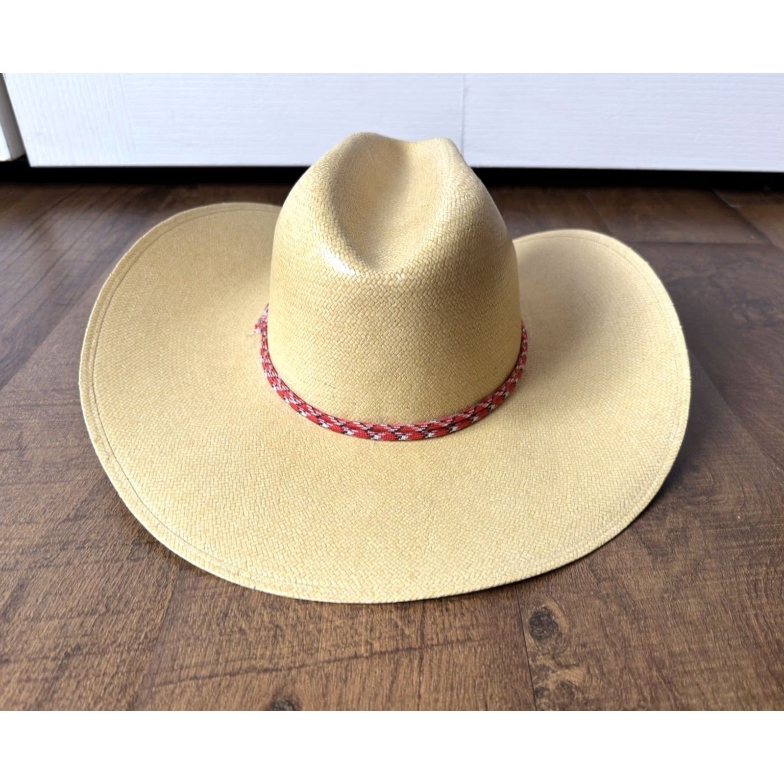 Bailey 44 VINTAGE Bailey Renegade Straw Cowboy Beach Outdoor Hat Men 7 1/8 Brown Straw 80s 90s Western Beach Outdoors Mens Size ONE SIZE - 5 Thumbnail