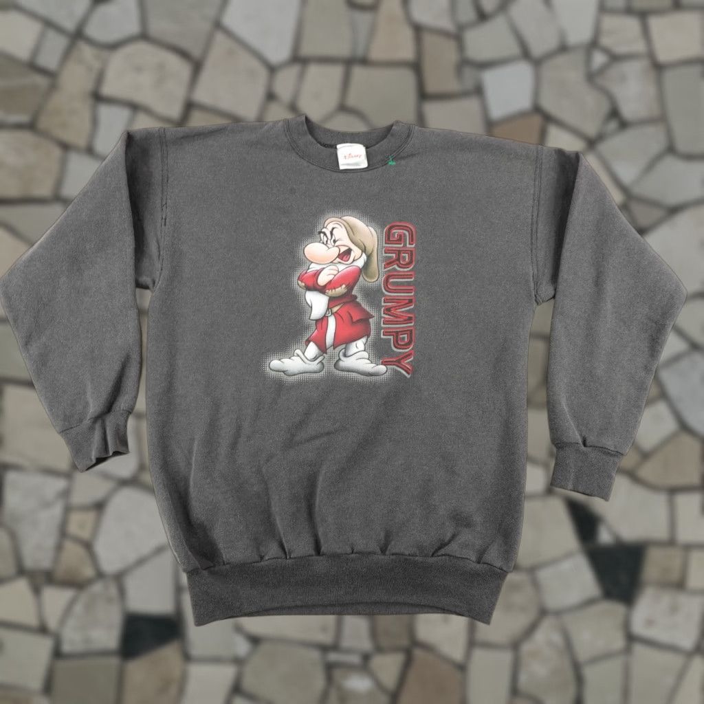 Disney VINTAGE Disney Sweatshirt Mens Medium Gray Grumpy Seven Dwarves Pullover Sweater Size US M / EU 48-50 / 2 - 1 Thumbnail