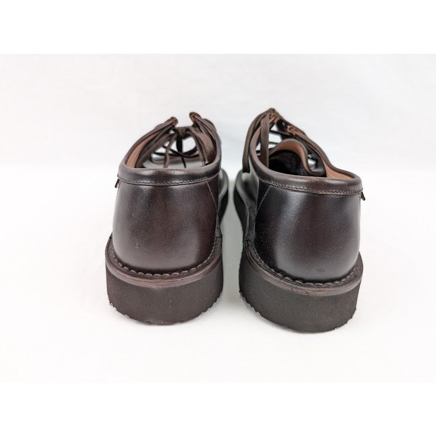 Loewe o1rshd1 Faro Moc-Toe Leather Derby Shoes in Dark Brown Size US 12 / EU 45 - 18 Thumbnail