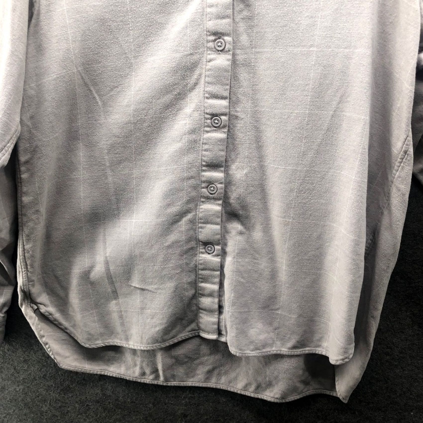 Muji Muji Flannel Shirt Womens L Beige Grid Plaid Cotton Button Down Size L / US 10 / IT 46 - 4 Thumbnail