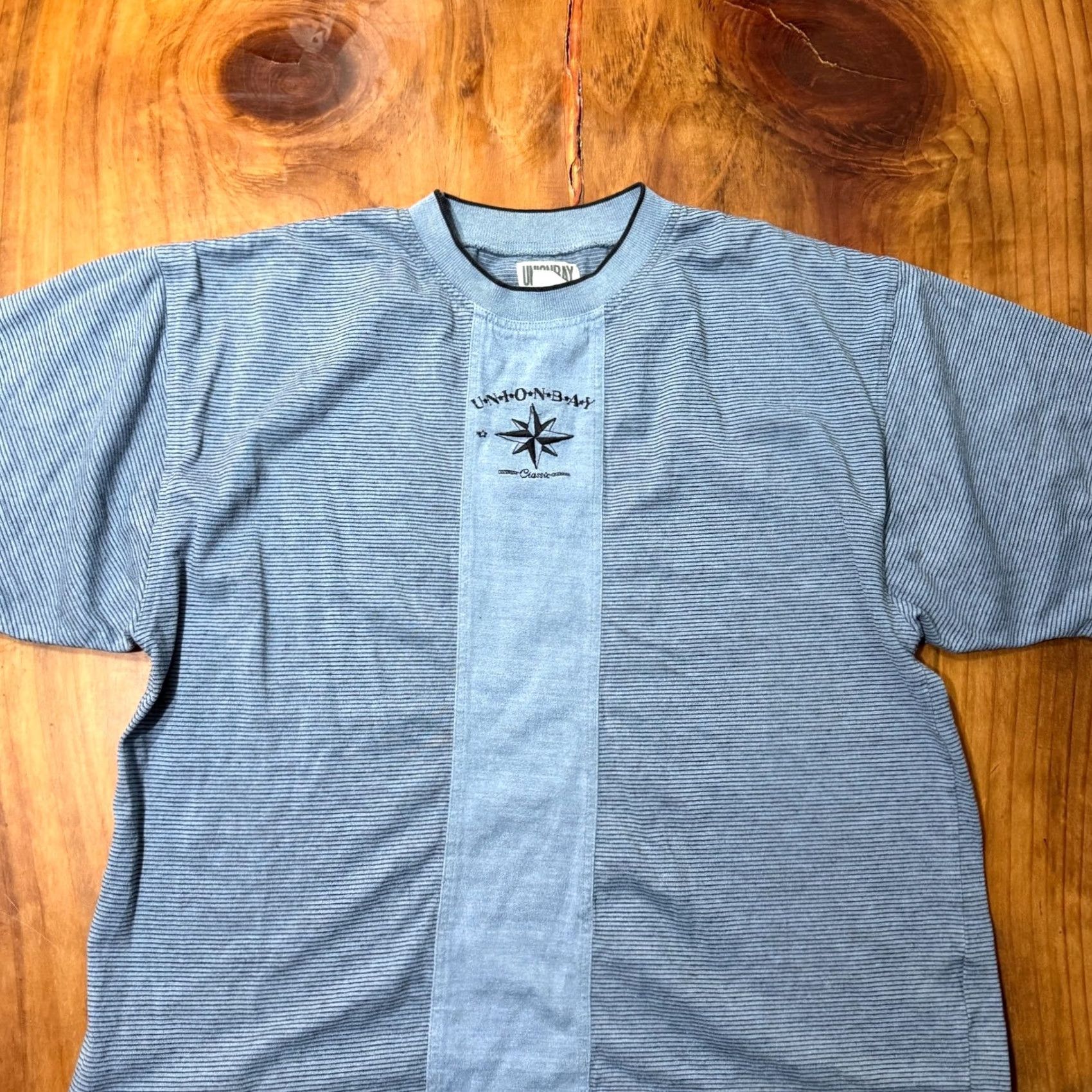 Vintage VINTAGE Unionbay Shirt L S/S Cotton Logo Stripe Boxy Y2K 90s Size US L / EU 52-54 / 3 - 2 Thumbnail