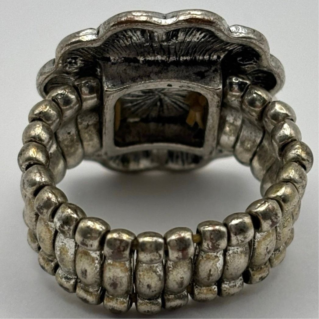 Other Yellow & Silver Crystal Ring Size ONE SIZE - 5 Thumbnail