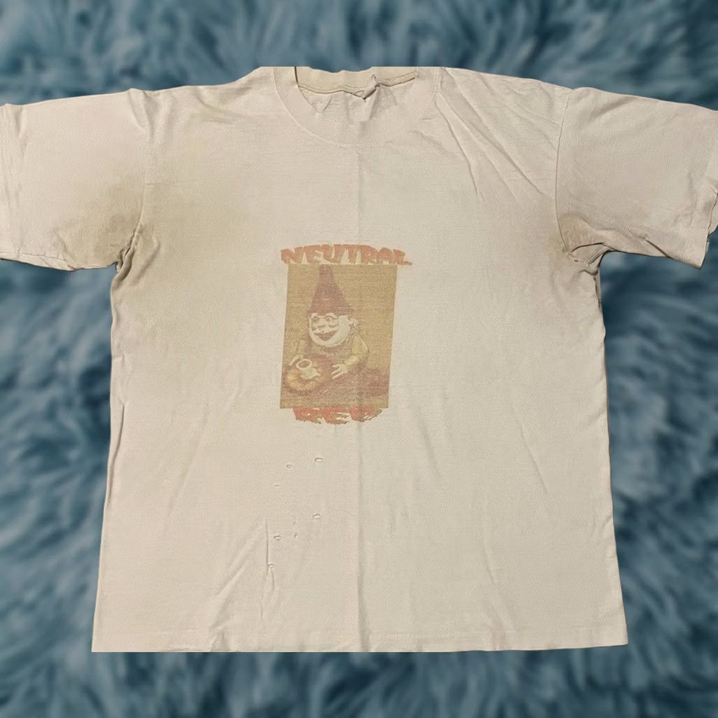 Vintage VINTAGE Shirt Mens M White 80s Distressed Neutral Red Gnome Funny Skate Punk Grunge 90s USA Size US M / EU 48-50 / 2 - 1 Thumbnail