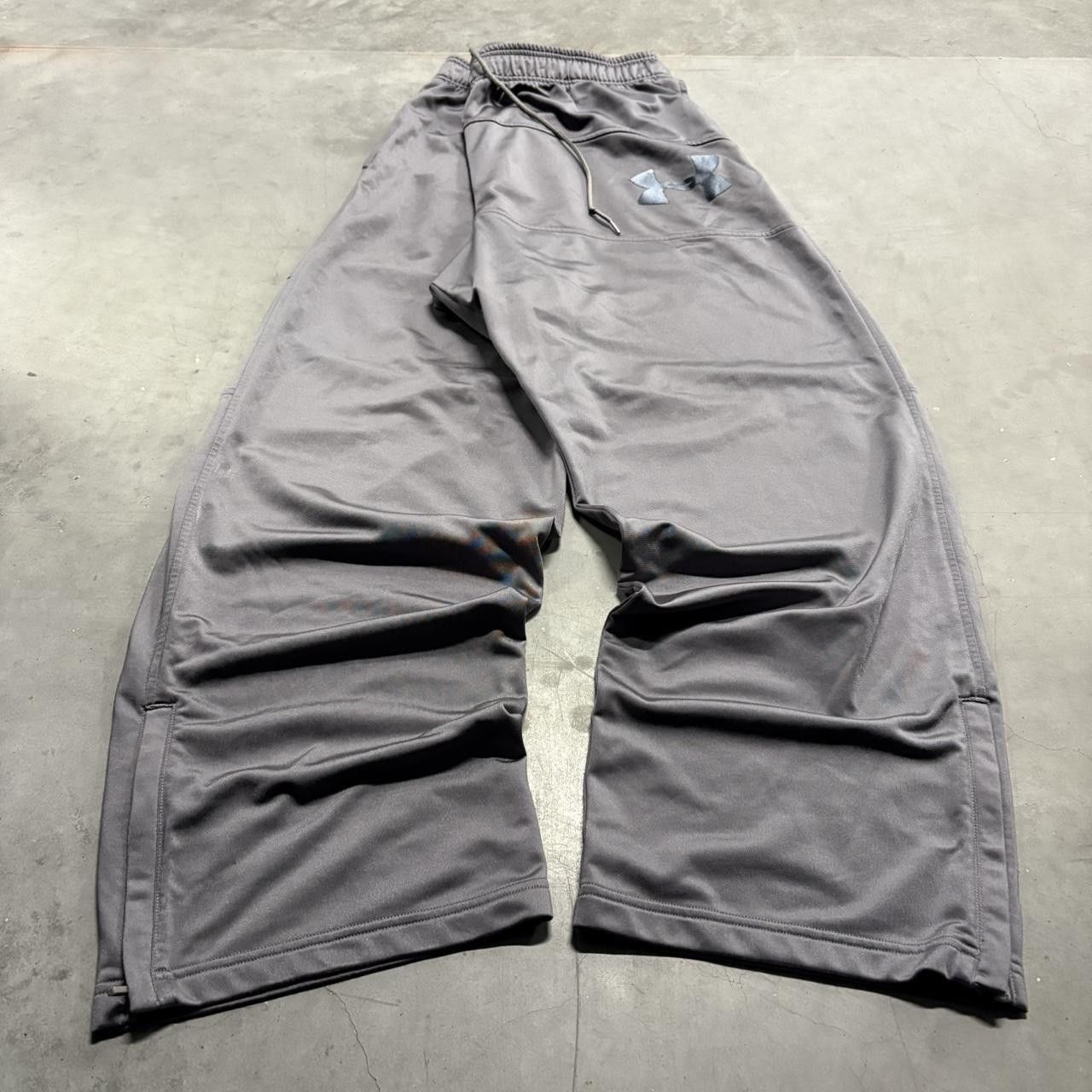 Under Armour Crazy Vintage Y2K/2000s Super Baggy Grey Under Armour Loose Skater Style Leg Zipper Sweatpants! Size US 40 / EU 56 - 3 Thumbnail