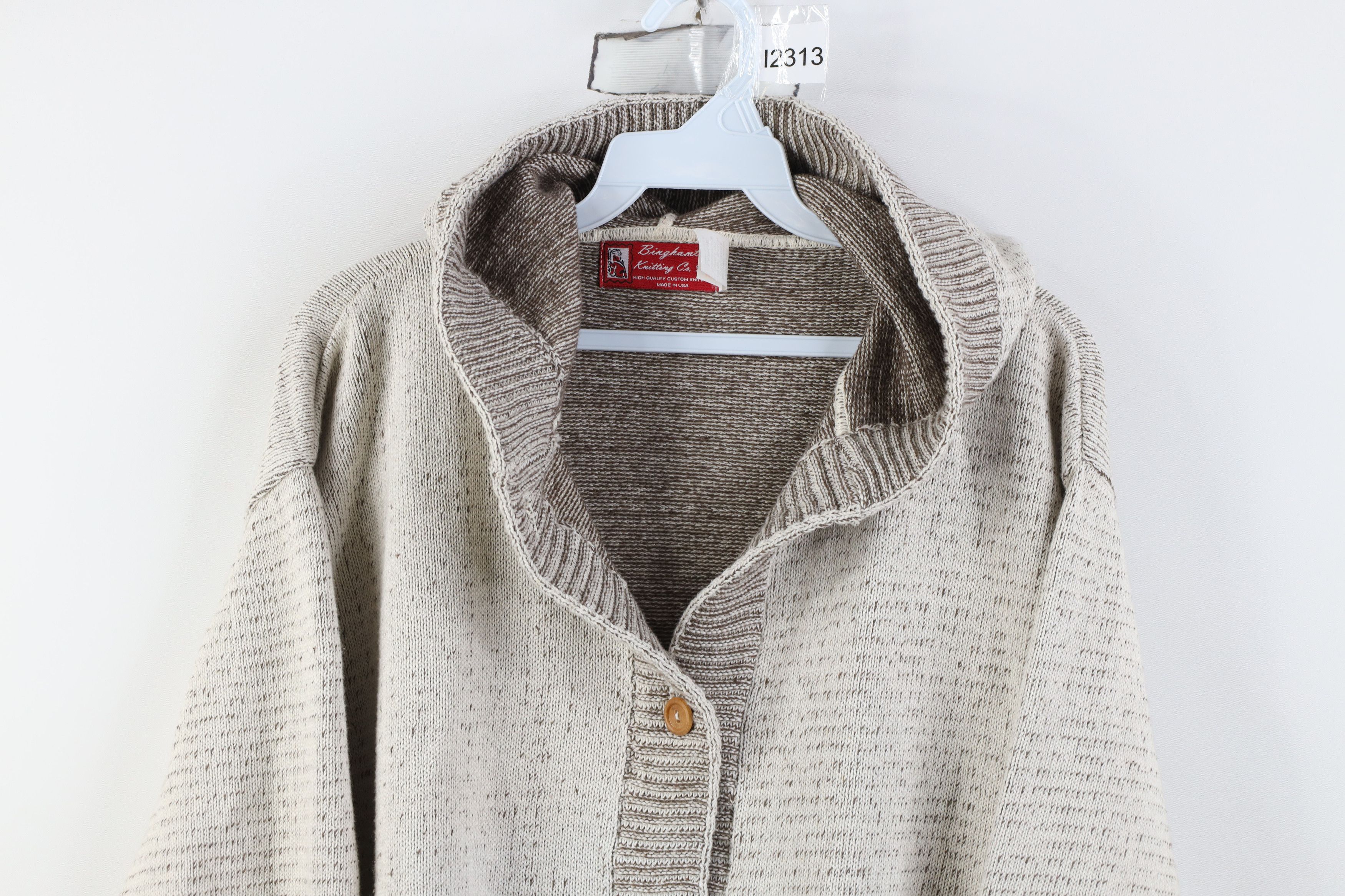 Vintage Vintage 90s Streetwear Elk Knit Hooded Cardigan Sweater USA Size L / US 10 / IT 46 - 2 Thumbnail