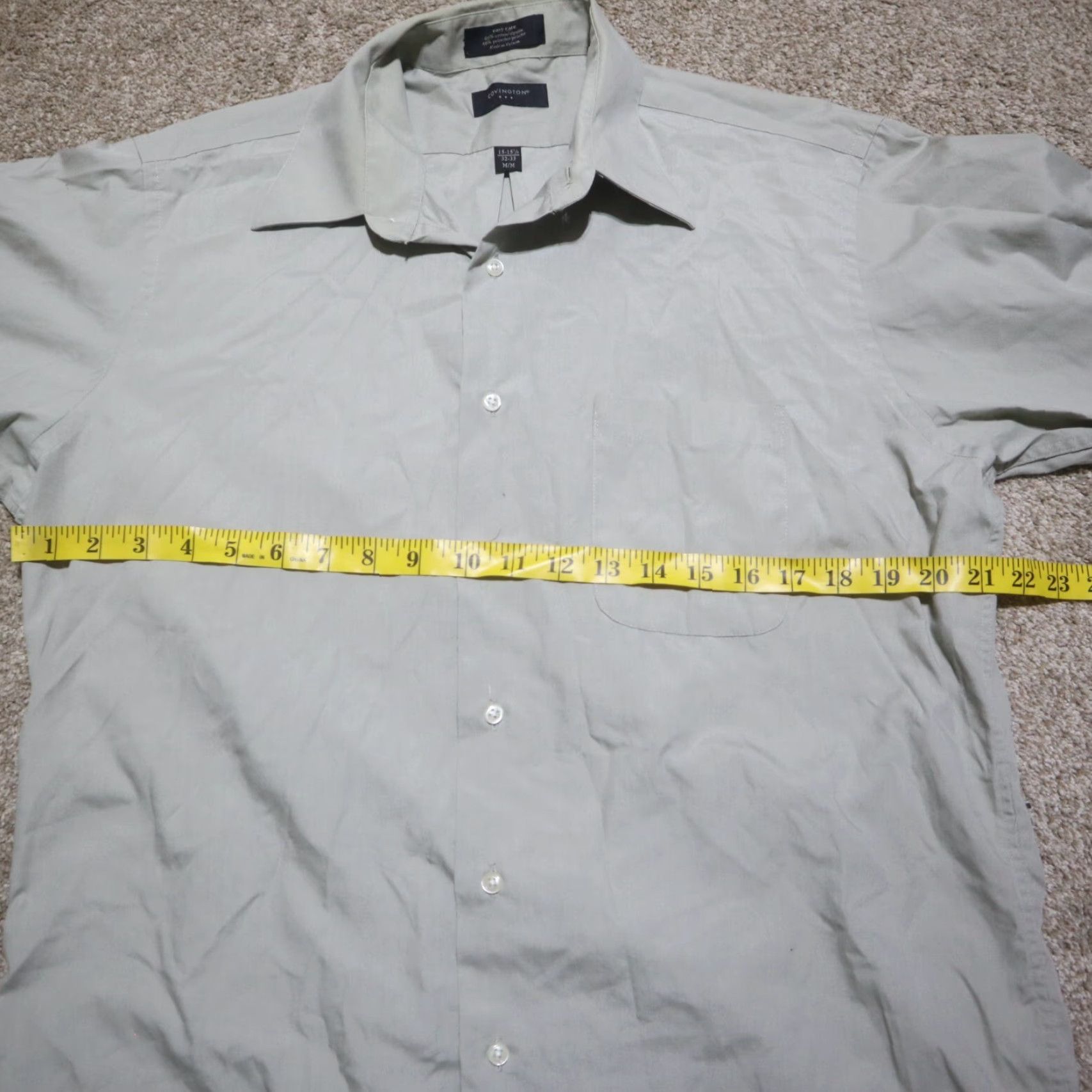Vintage Covington Shirt Adult Men 2XL Gray Solid Button-Up Casual Workwear Wrinkle Free Stain Free Pocket 90s? Size US XXL / EU 58 / 5 - 4 Thumbnail