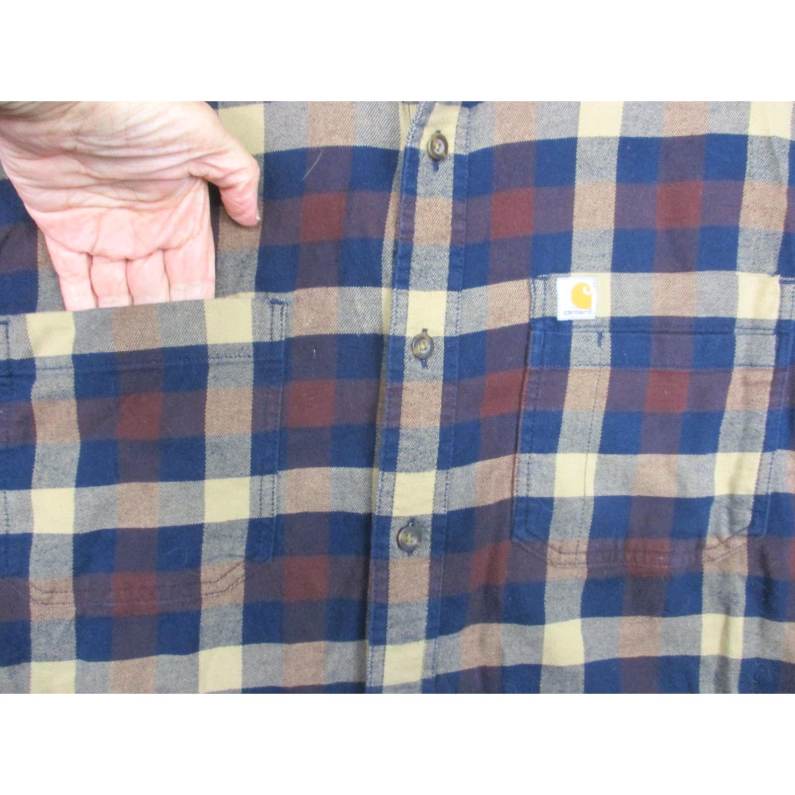 Carhartt Carhartt Shirt Mens XL Blue Plaid Flannel Button-Up Relaxed Fit 103820 Long Sleeve Pocketed Size US XL / EU 56 / 4 - 5 Thumbnail