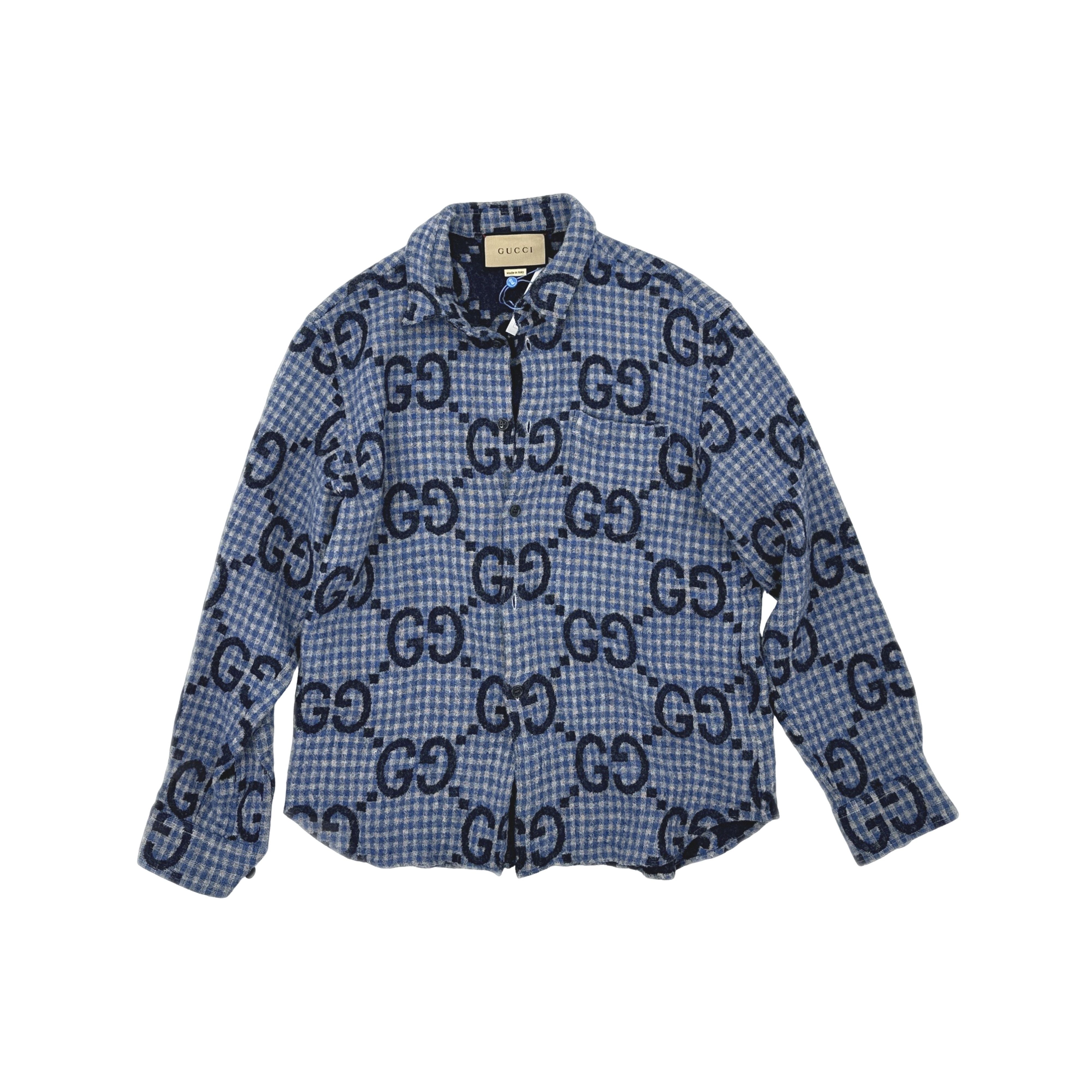 Gucci Gucci Wool GG Logo Button Up Shirt US M Size US M / EU 48-50 / 2 - 1 Thumbnail