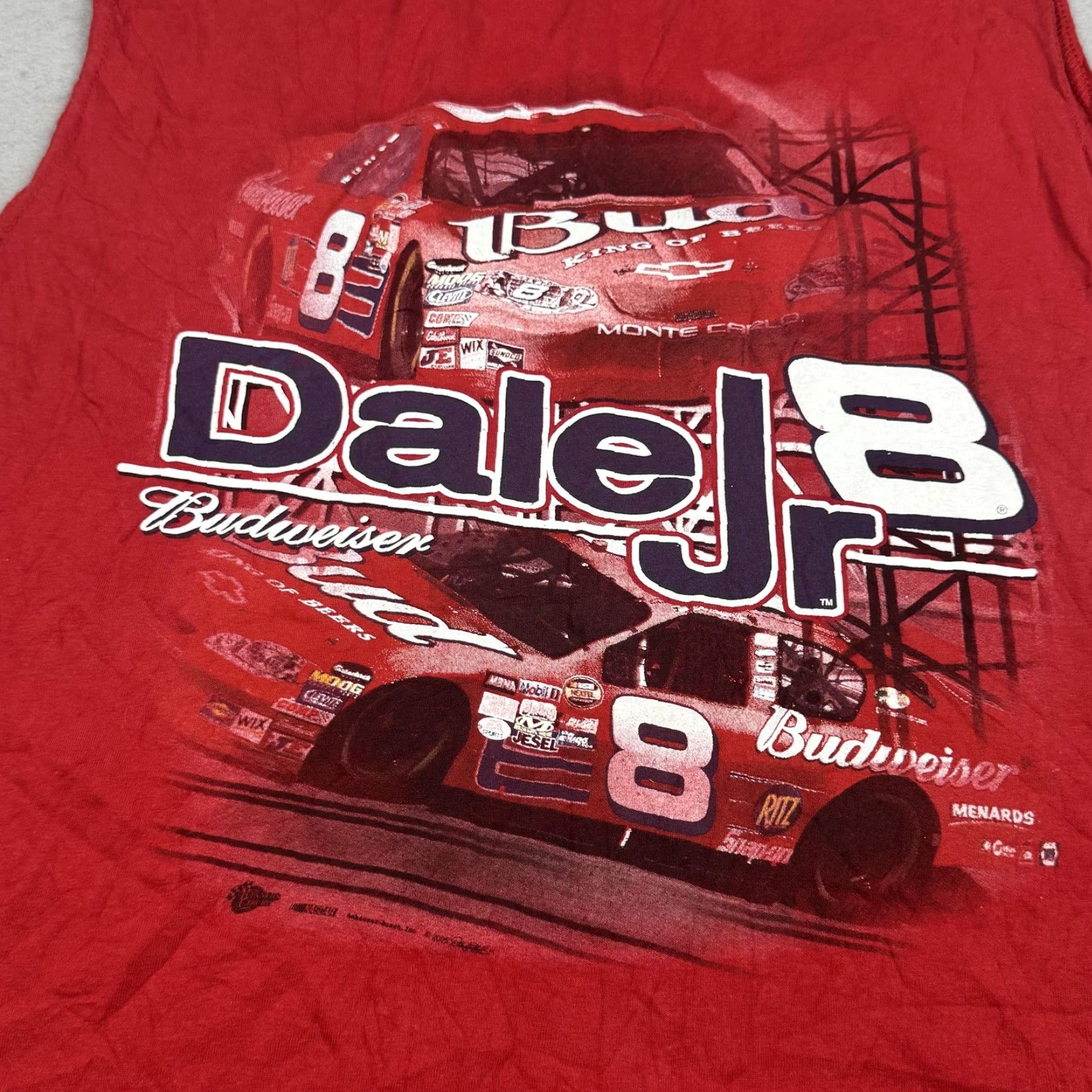 Budweiser VINTAGE Dale Jr Budweiser Shirt Mens M Red Sleeveless NASCAR Racing Graphic Print 8 1990s Mens (or Womens) Size US M / EU 48-50 / 2 - 2 Thumbnail