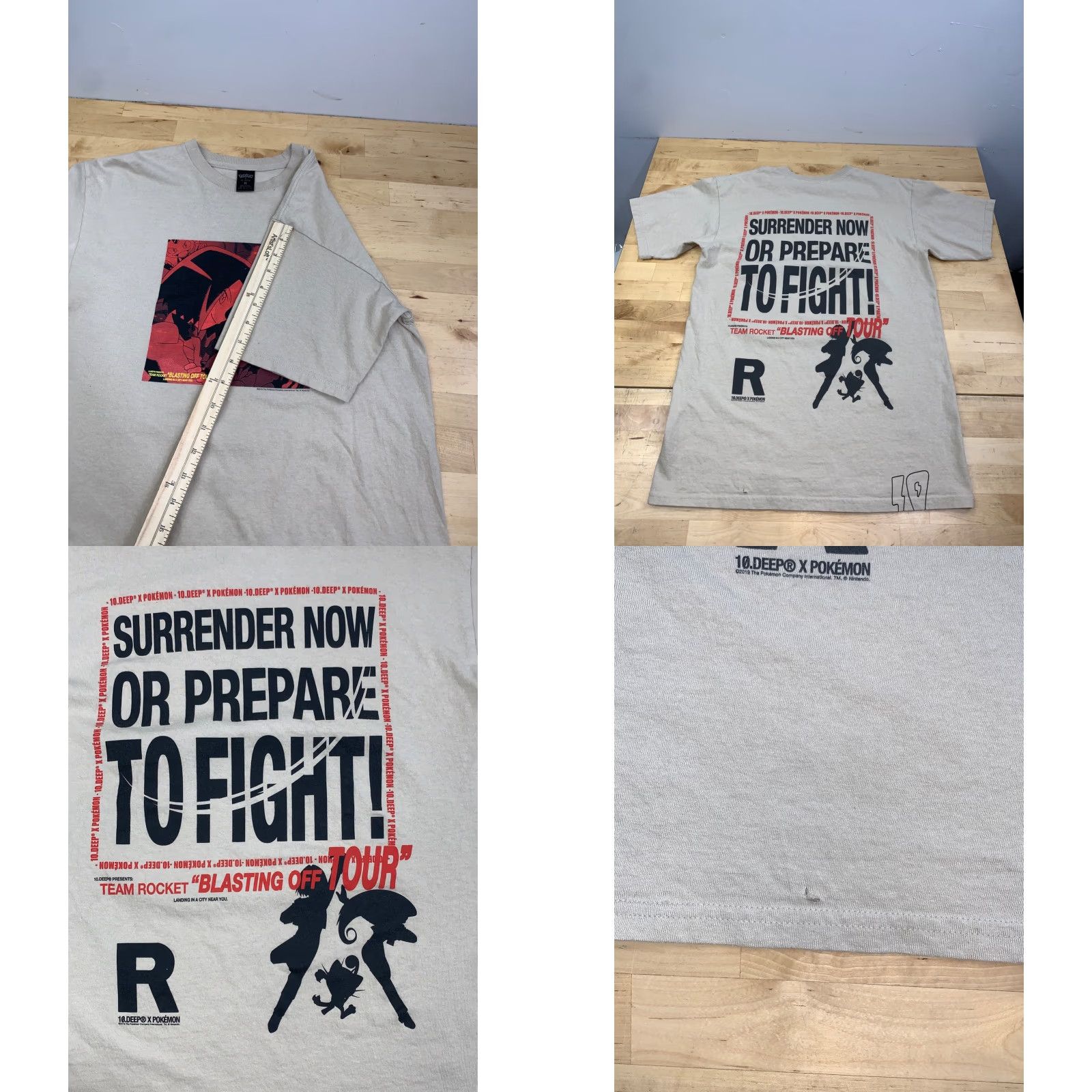 Vintage VINTAGE 10.Deep x Pokemon Team Rocket Blasting Off Tour Shirt Men M Beige 2018 12748 Size US M / EU 48-50 / 2 - 8 Thumbnail