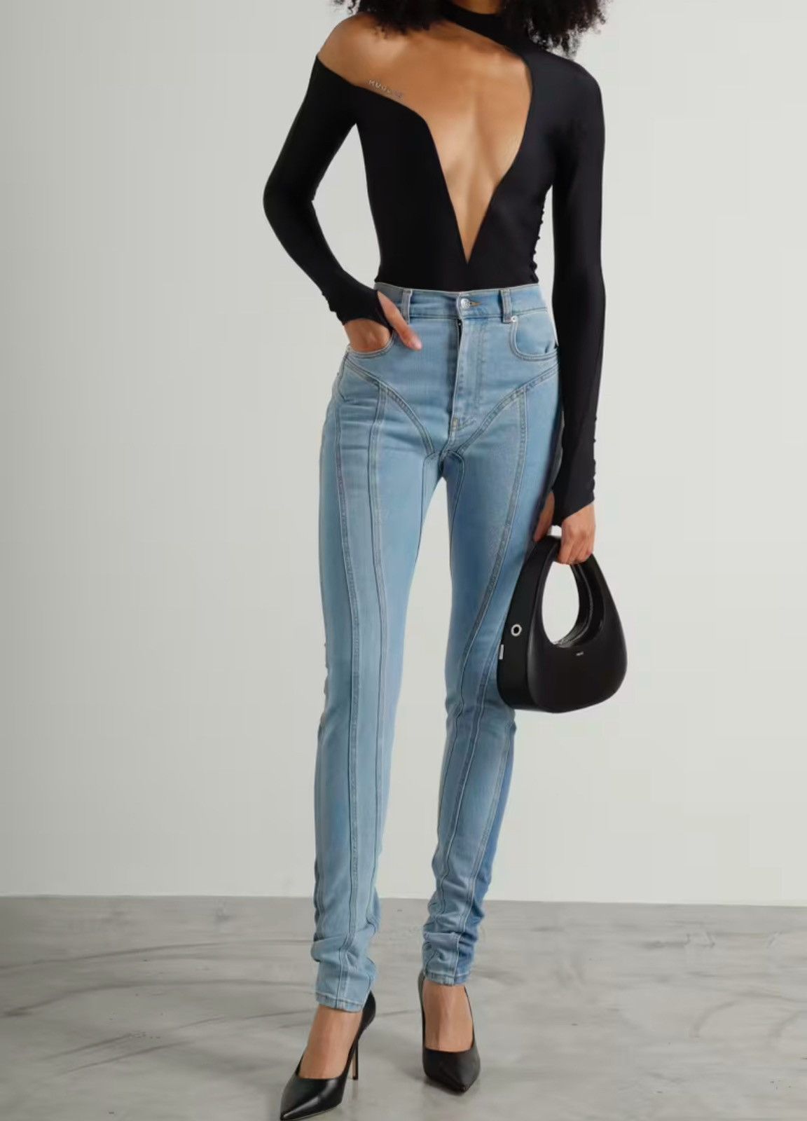 Mugler Last Size Mugler Spiral Blue Two-Tone Jeans Size 27" / US 4 / IT 40 - 2 Thumbnail