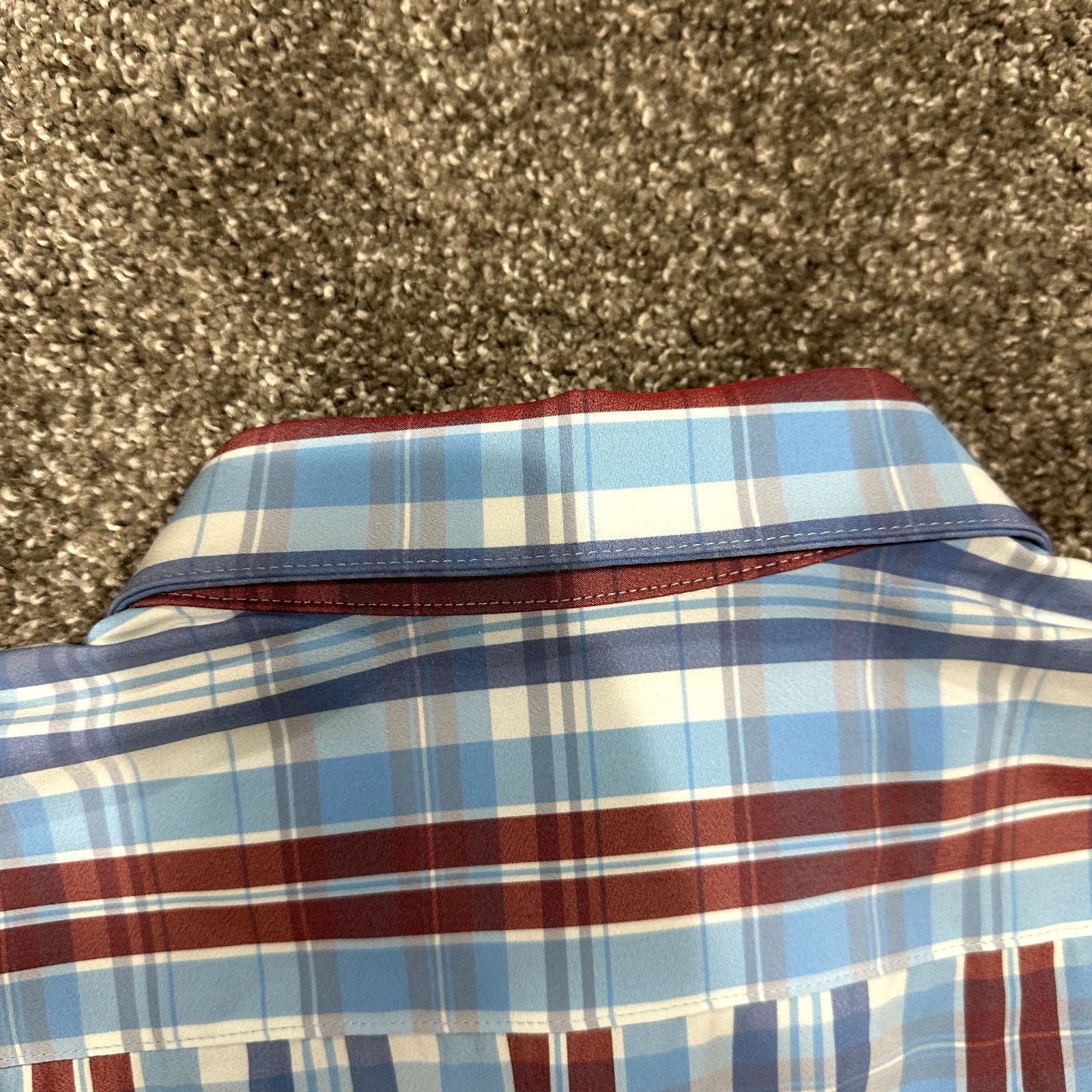 Mizzen+Main Mizzen+Main Shirt Mens Large Trim Fit Performance Blue Plaid Size US L / EU 52-54 / 3 - 9 Thumbnail
