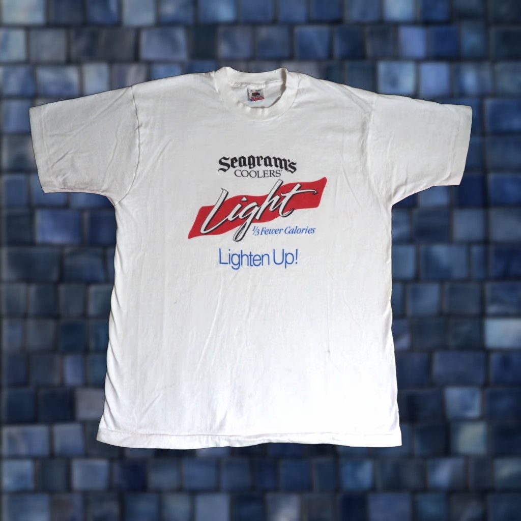 Fruit Of The Loom VTG 90s Fruit of the Loom Seagrams Liquor Beer Promo USA Made White Tee T-Shirt Mens L Size US L / EU 52-54 / 3 - 1 Thumbnail